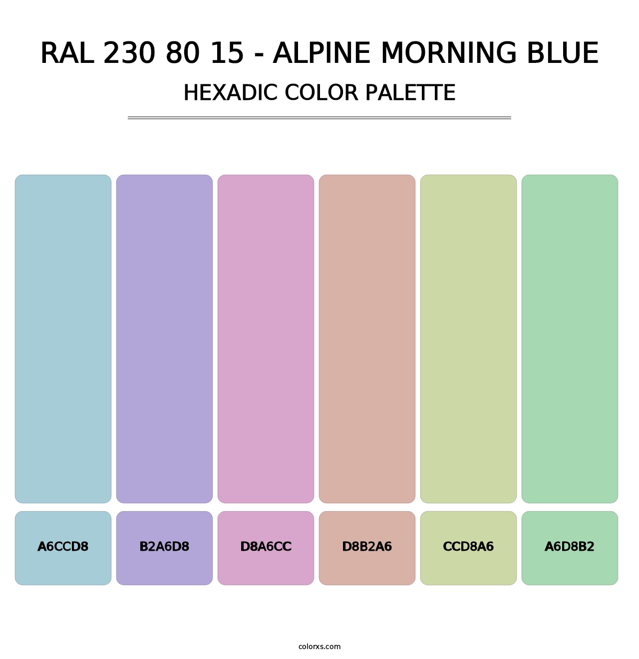 RAL 230 80 15 - Alpine Morning Blue - Hexadic Color Palette