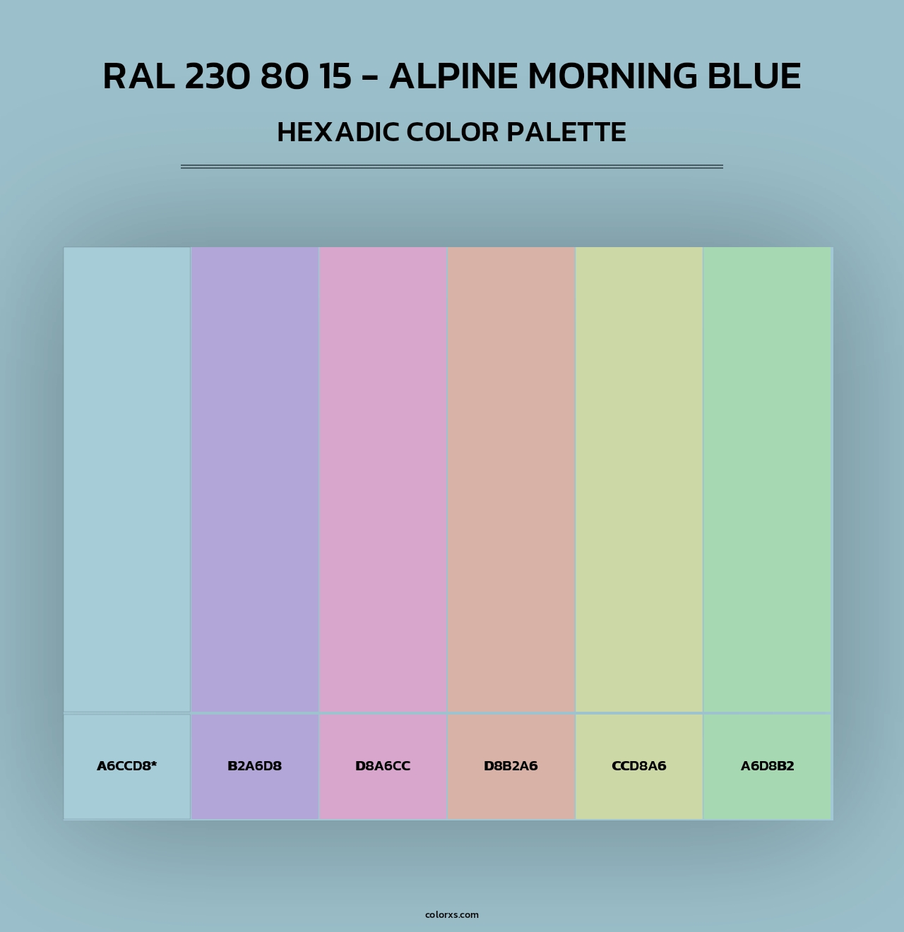 RAL 230 80 15 - Alpine Morning Blue - Hexadic Color Palette