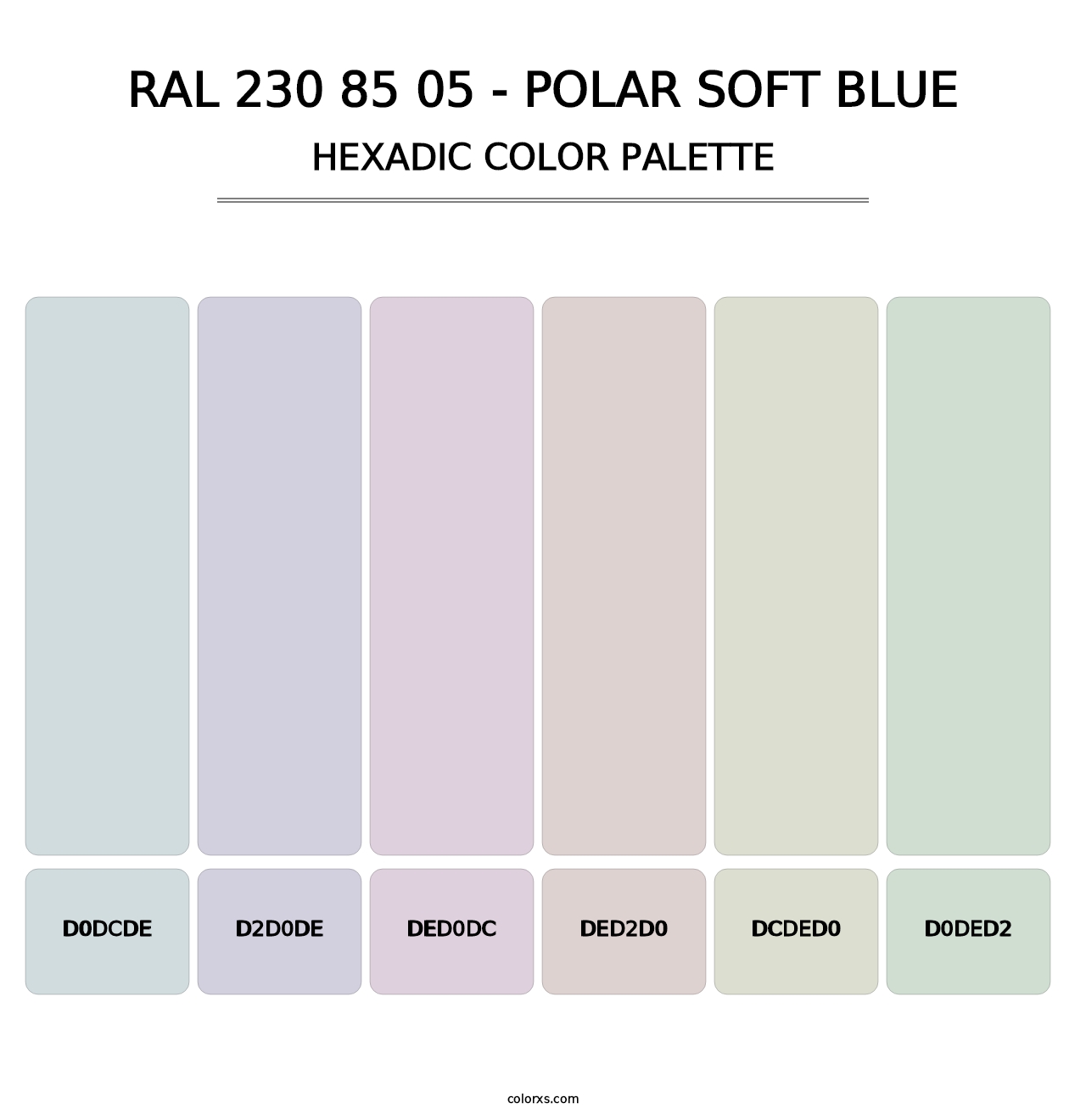 RAL 230 85 05 - Polar Soft Blue - Hexadic Color Palette