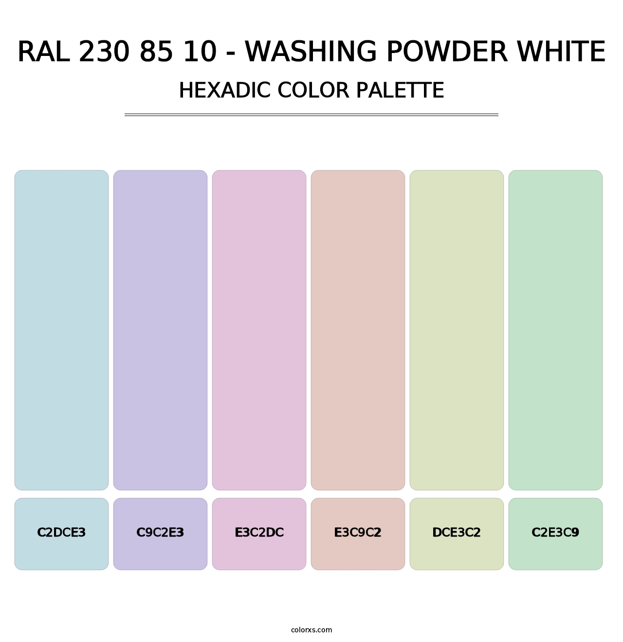 RAL 230 85 10 - Washing Powder White - Hexadic Color Palette