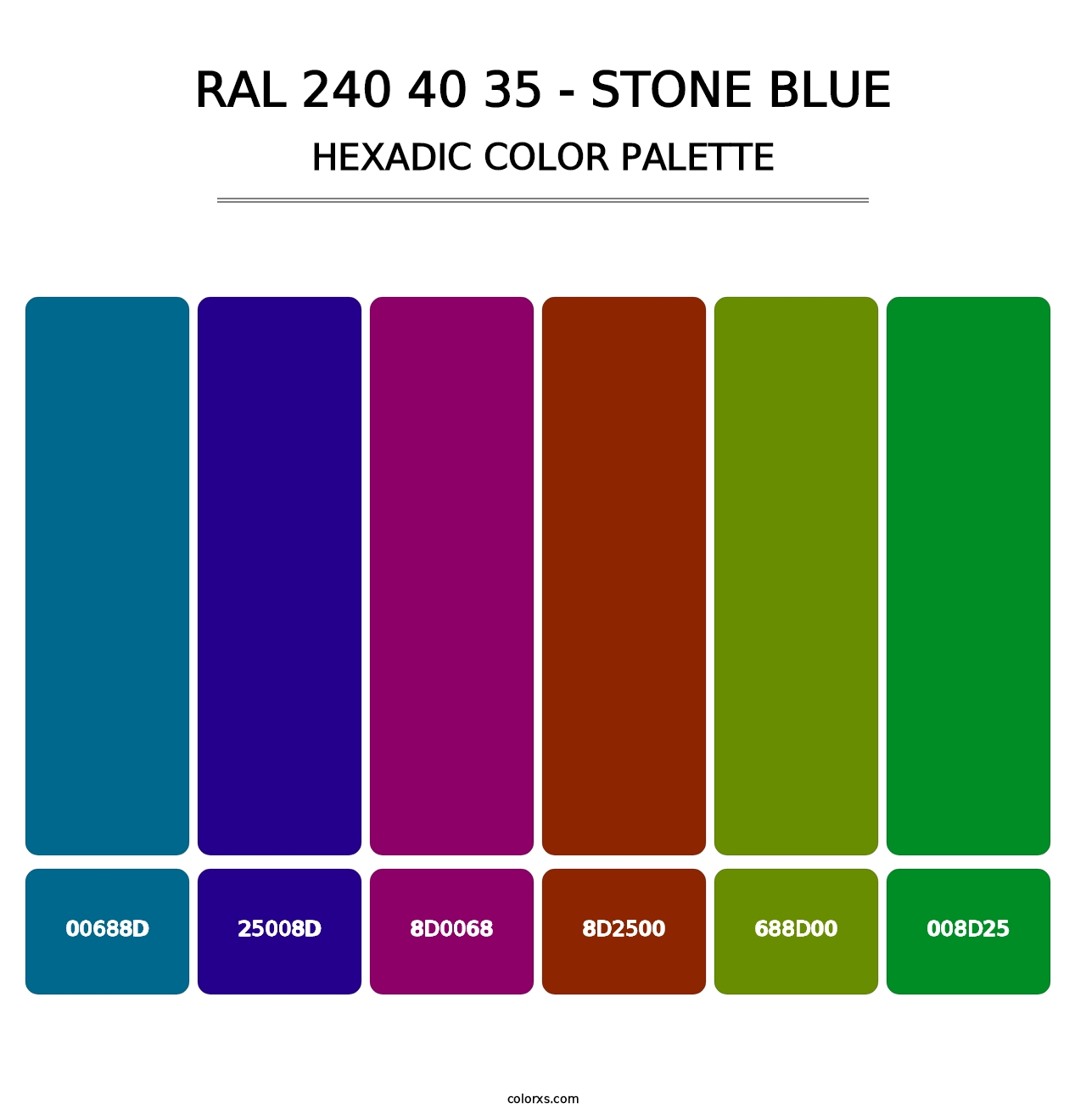 RAL 240 40 35 - Stone Blue - Hexadic Color Palette
