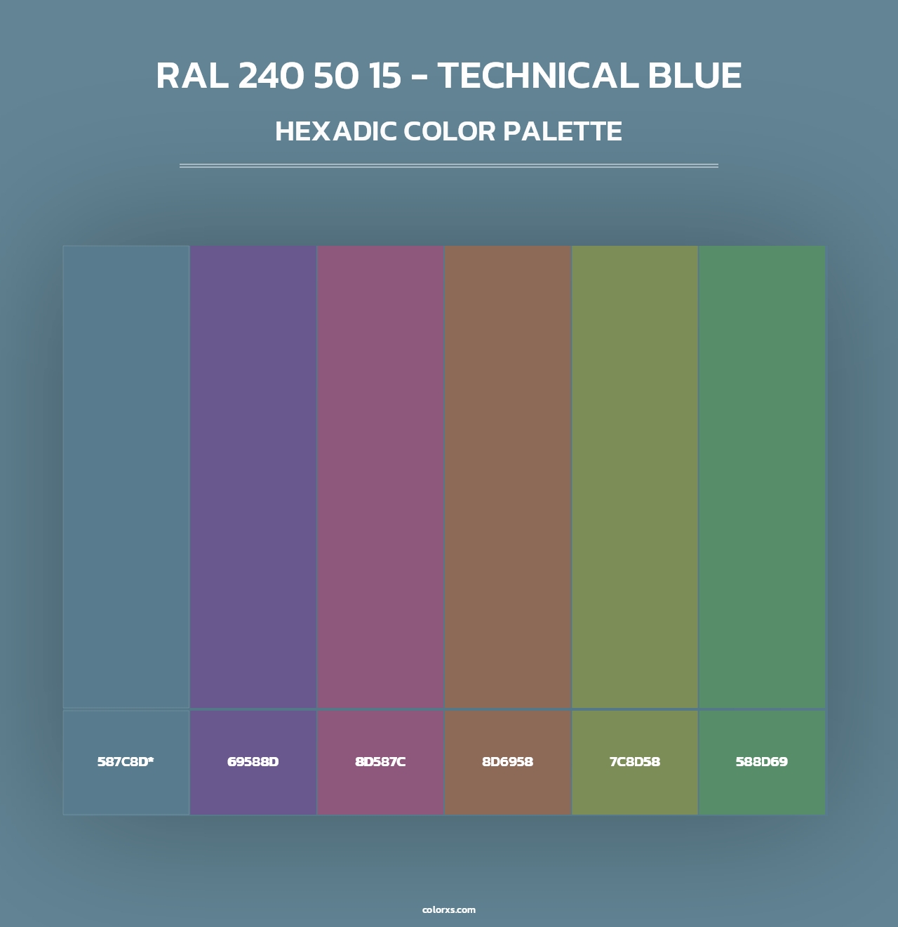 RAL 240 50 15 - Technical Blue - Hexadic Color Palette
