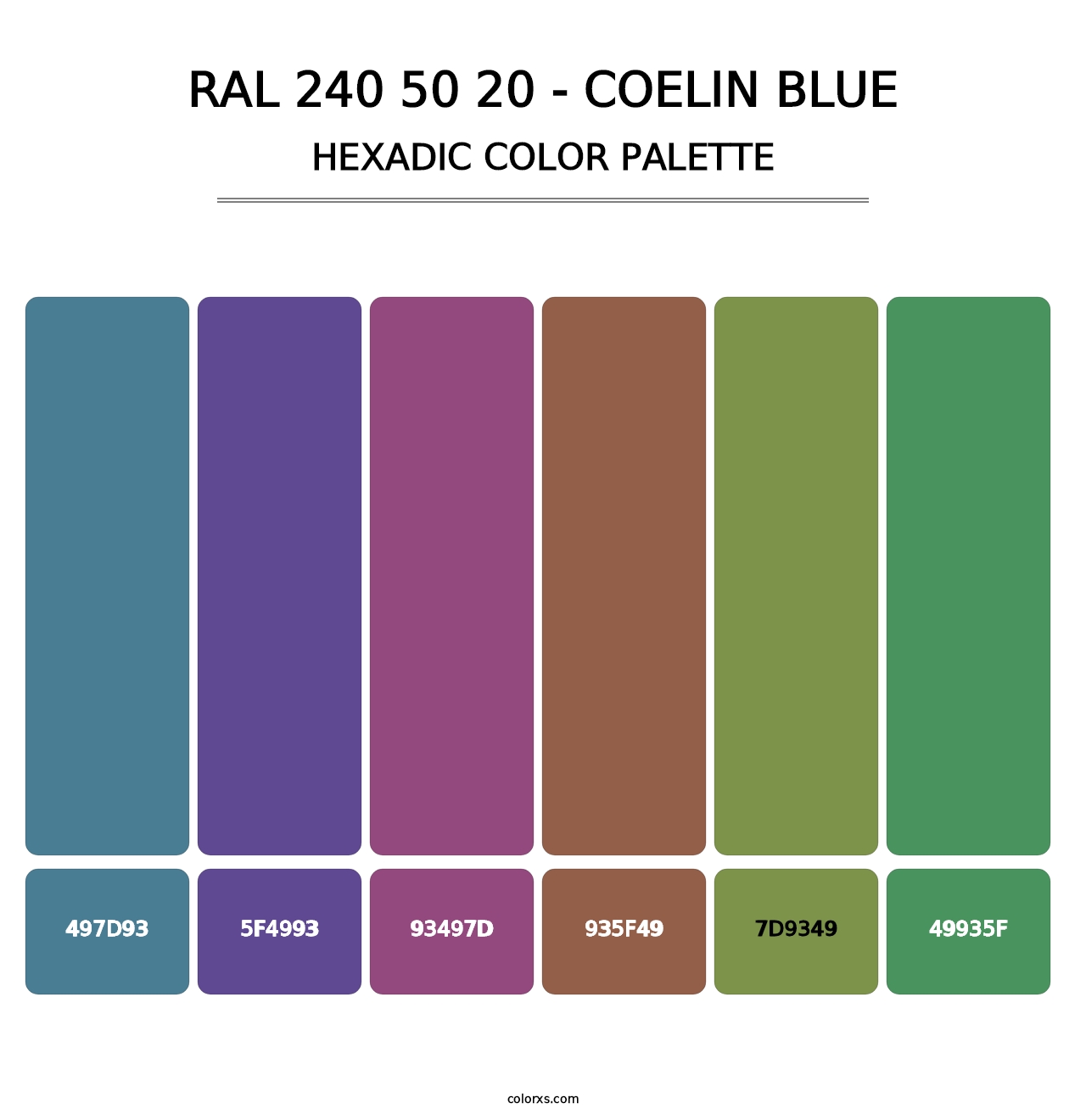 RAL 240 50 20 - Coelin Blue - Hexadic Color Palette