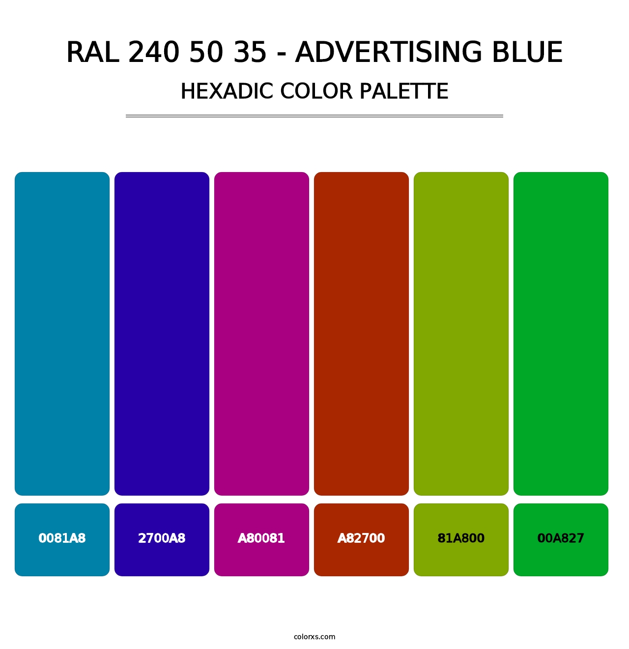 RAL 240 50 35 - Advertising Blue - Hexadic Color Palette