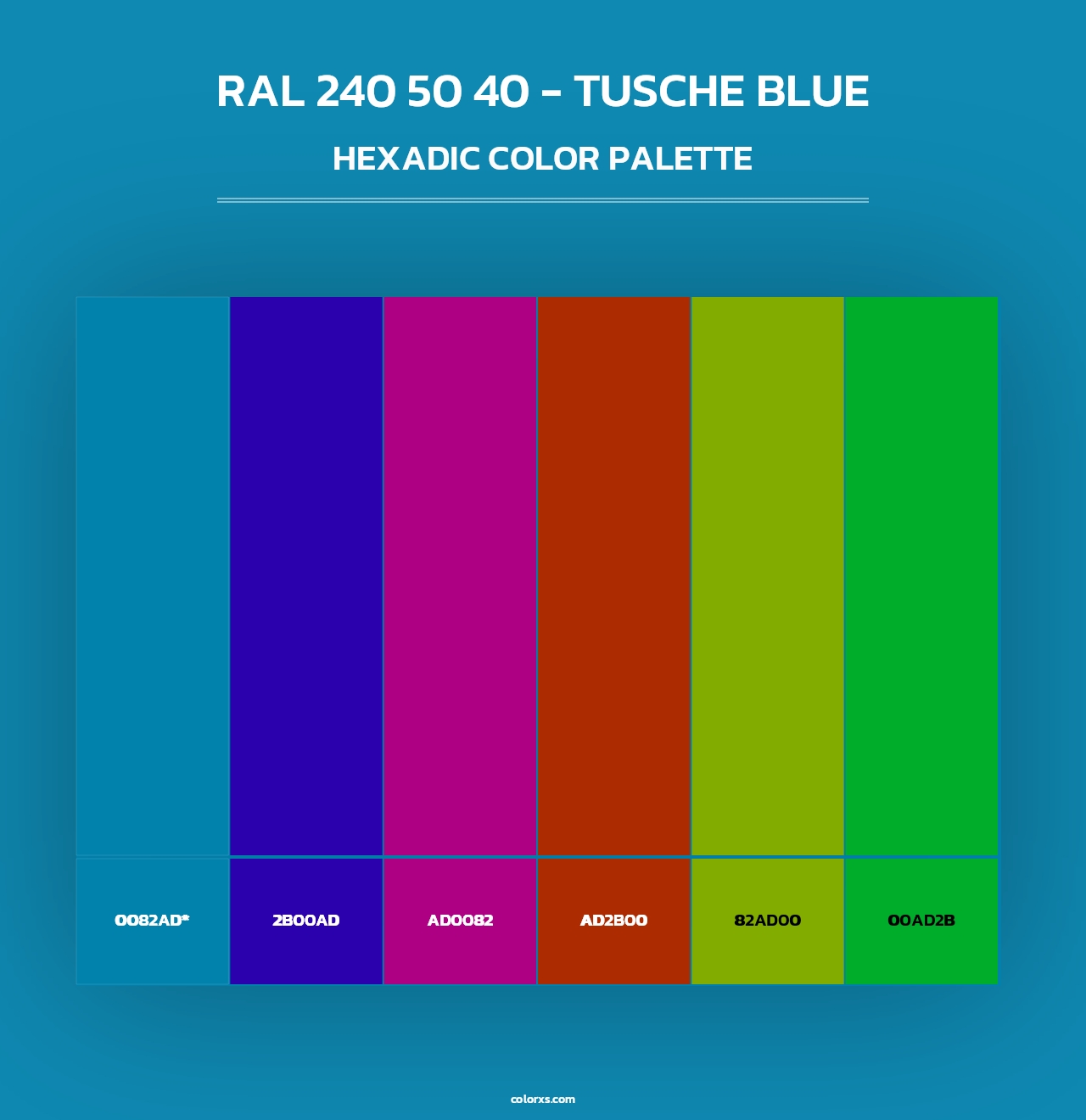 RAL 240 50 40 - Tusche Blue - Hexadic Color Palette