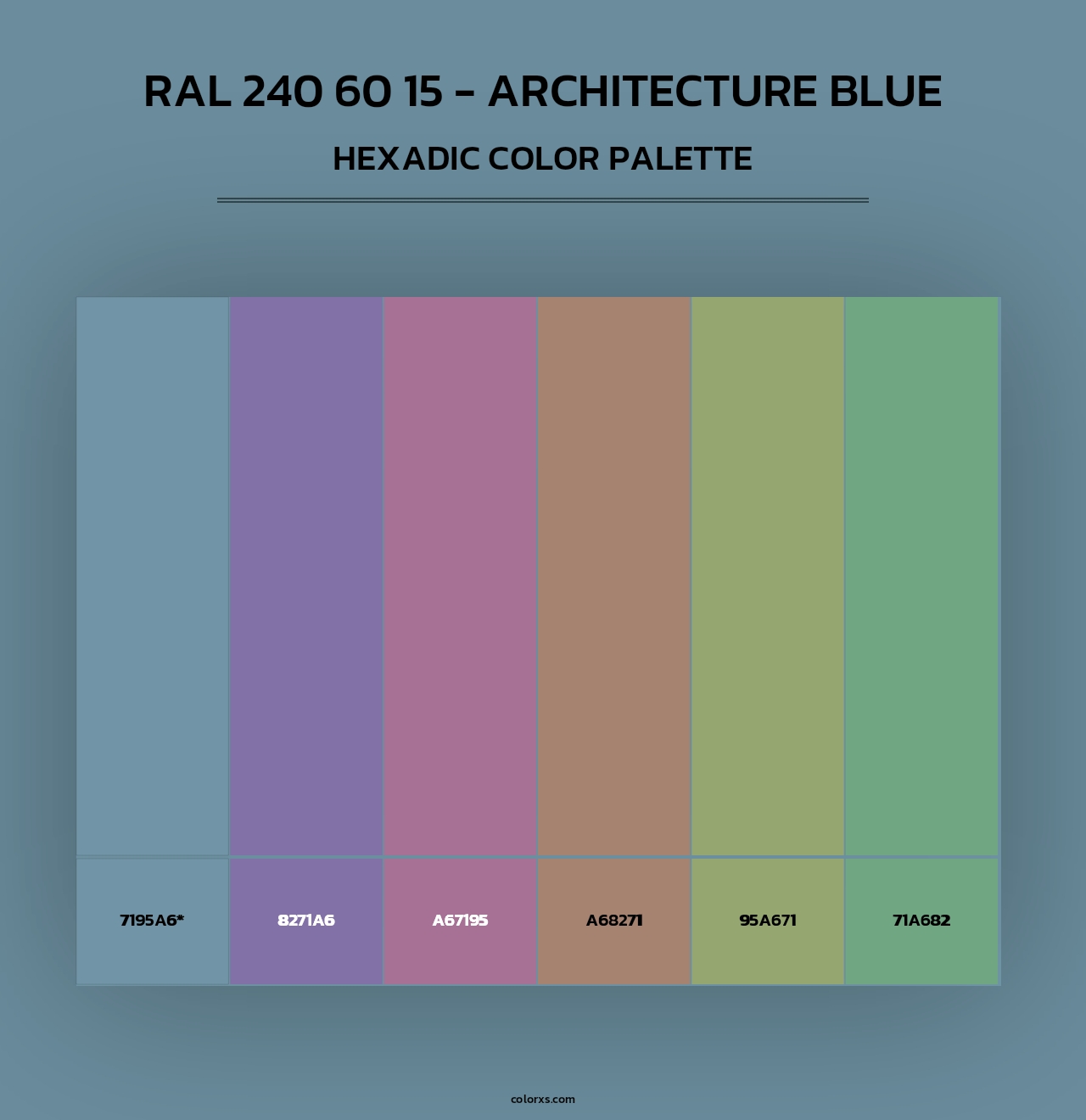 RAL 240 60 15 - Architecture Blue - Hexadic Color Palette