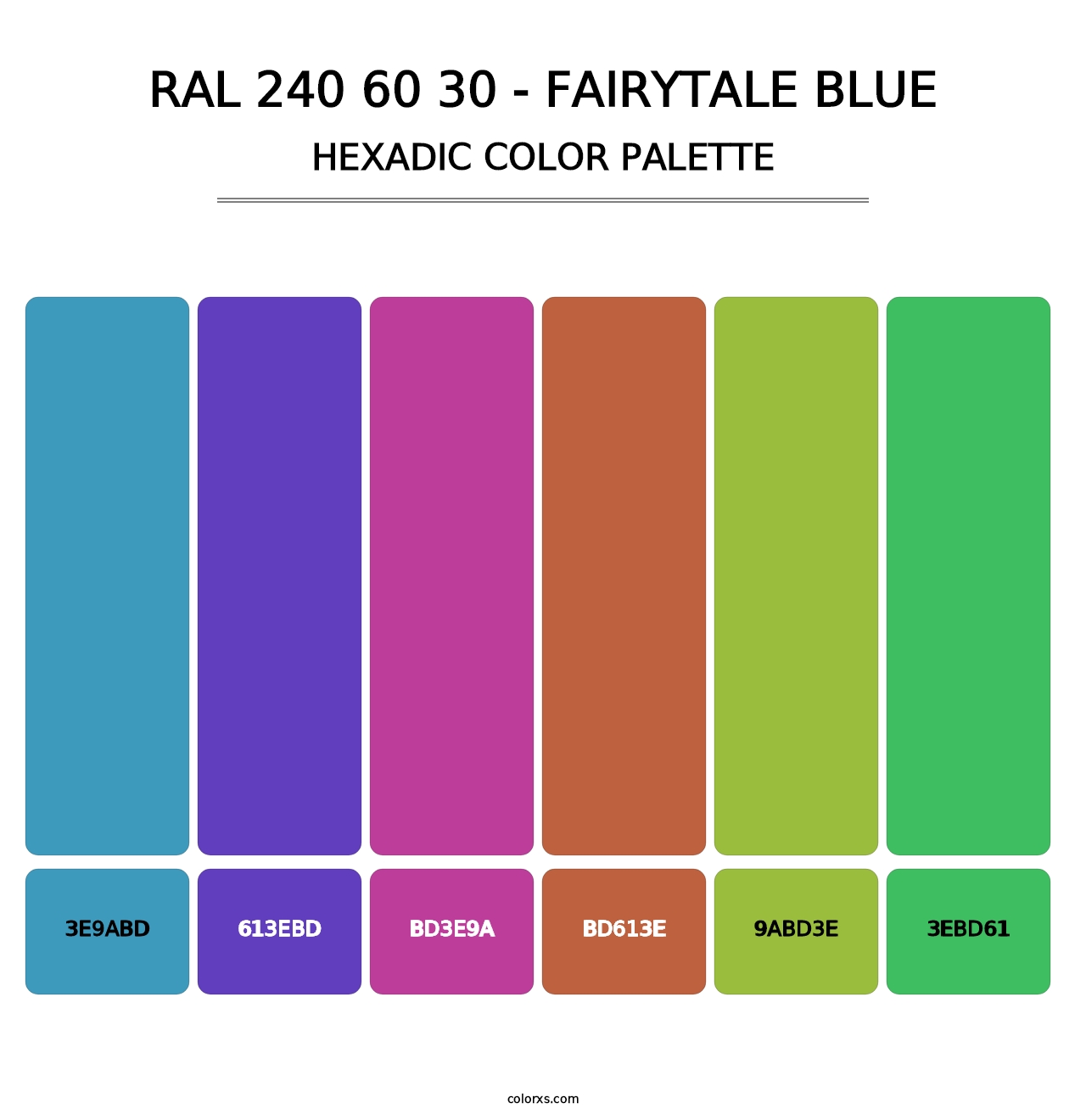 RAL 240 60 30 - Fairytale Blue - Hexadic Color Palette