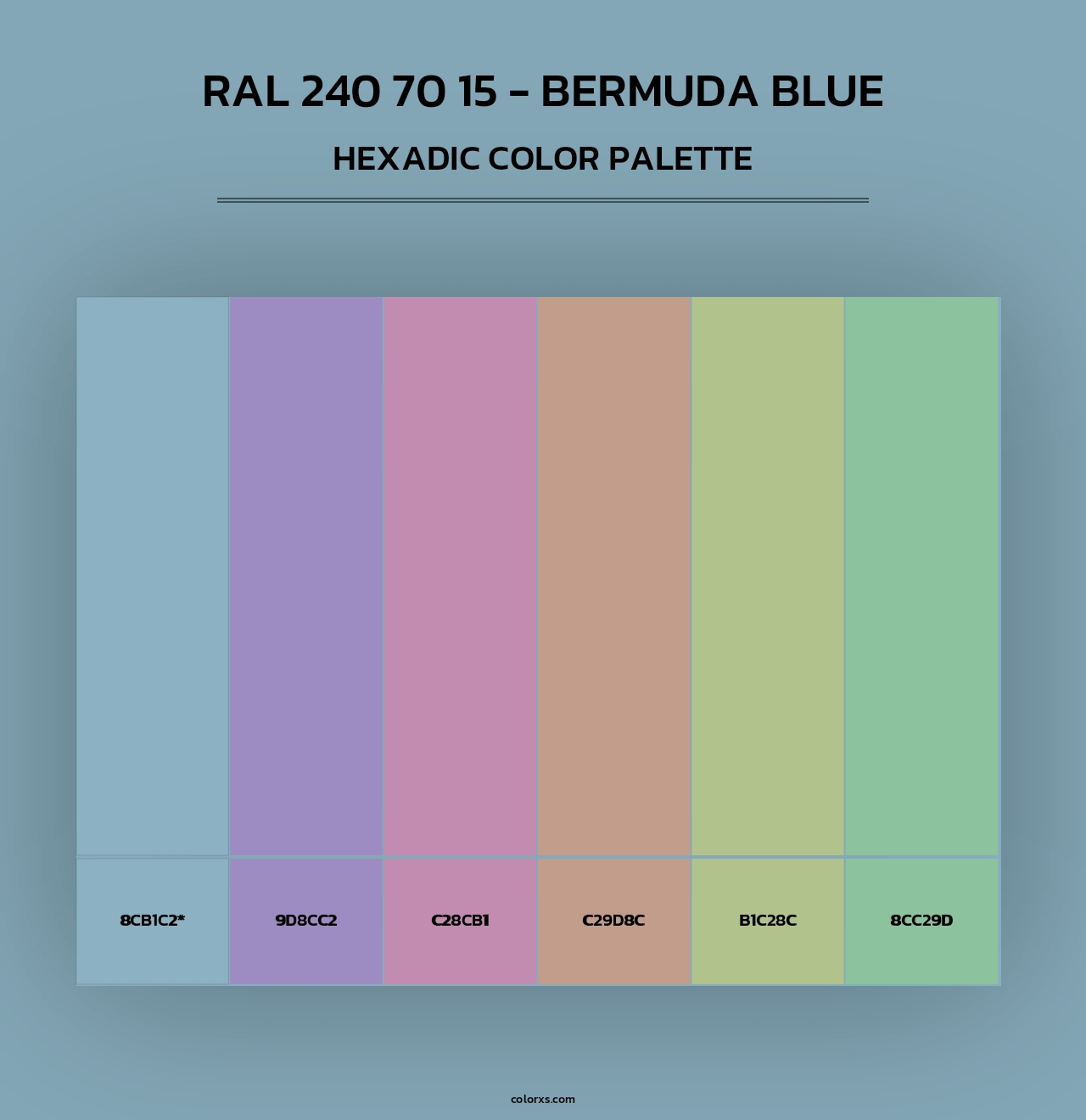 RAL 240 70 15 - Bermuda Blue - Hexadic Color Palette