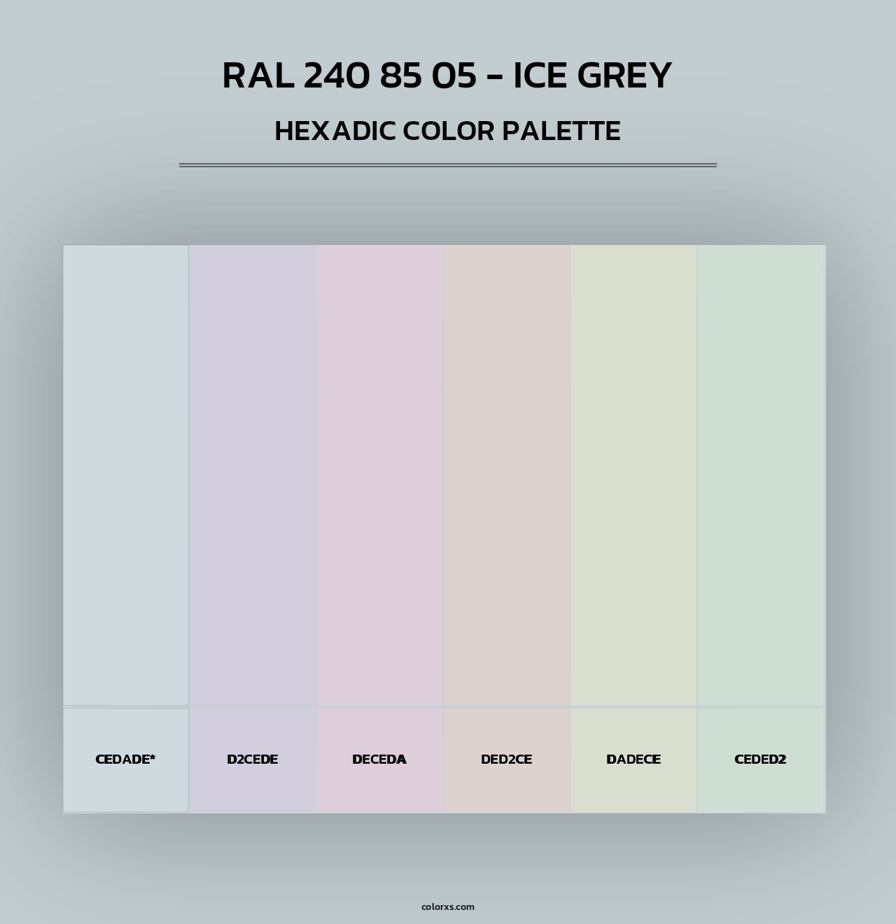 RAL 240 85 05 - Ice Grey - Hexadic Color Palette