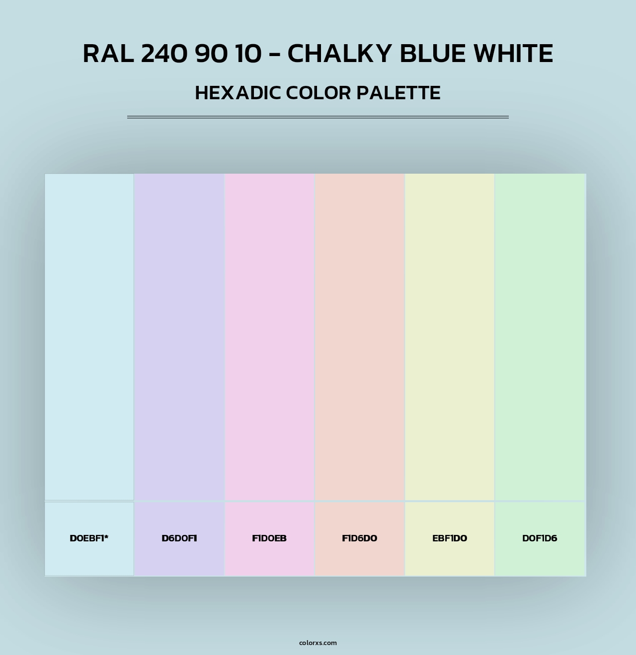 RAL 240 90 10 - Chalky Blue White - Hexadic Color Palette