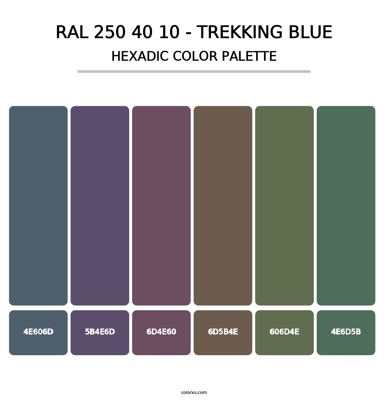 RAL 250 40 10 - Trekking Blue - Hexadic Color Palette