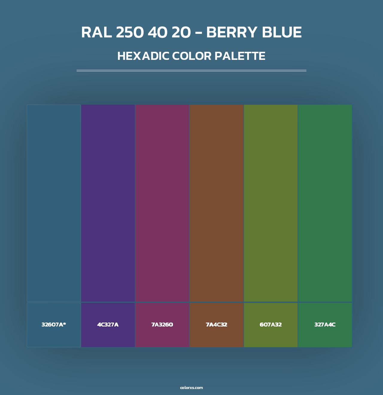 RAL 250 40 20 - Berry Blue - Hexadic Color Palette