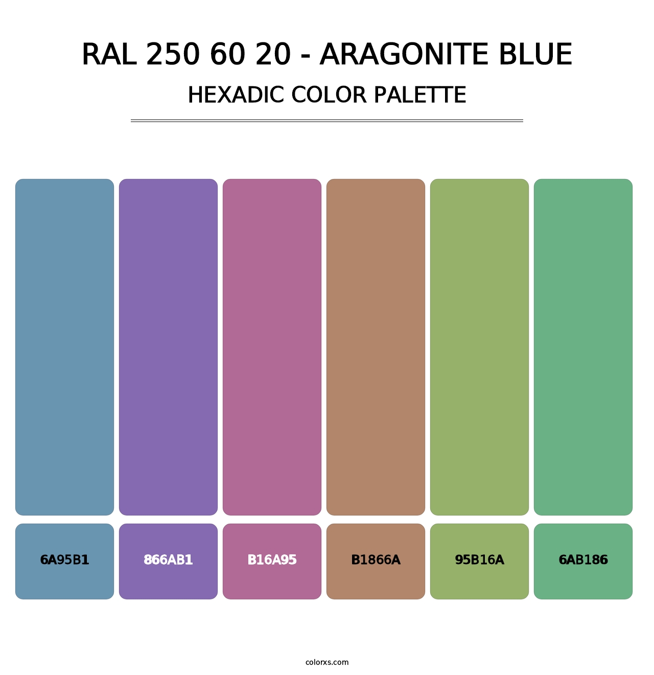 RAL 250 60 20 - Aragonite Blue - Hexadic Color Palette