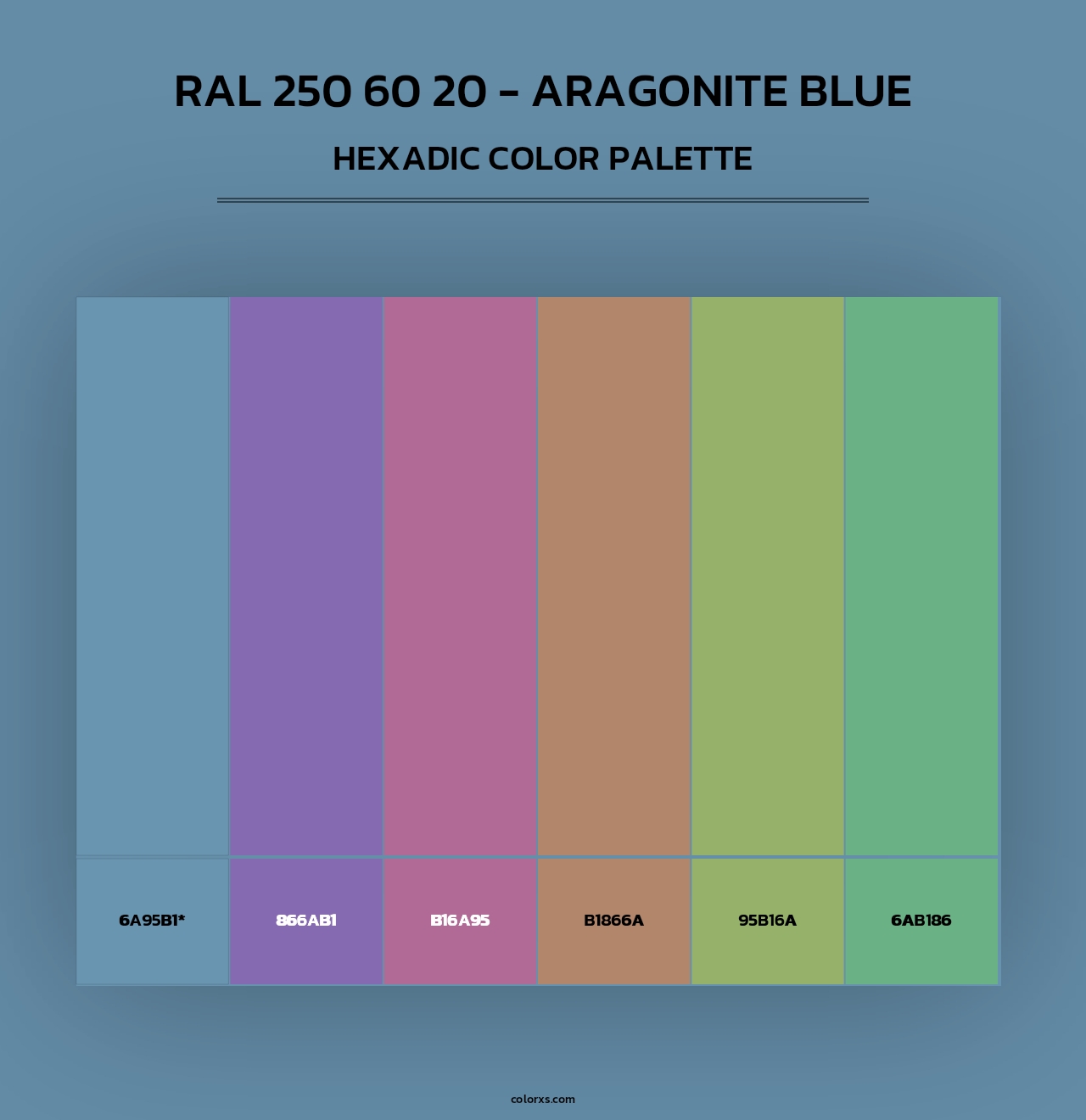 RAL 250 60 20 - Aragonite Blue - Hexadic Color Palette