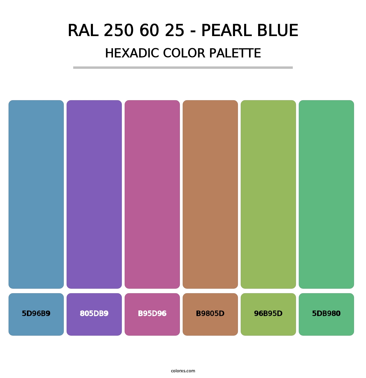 RAL 250 60 25 - Pearl Blue - Hexadic Color Palette