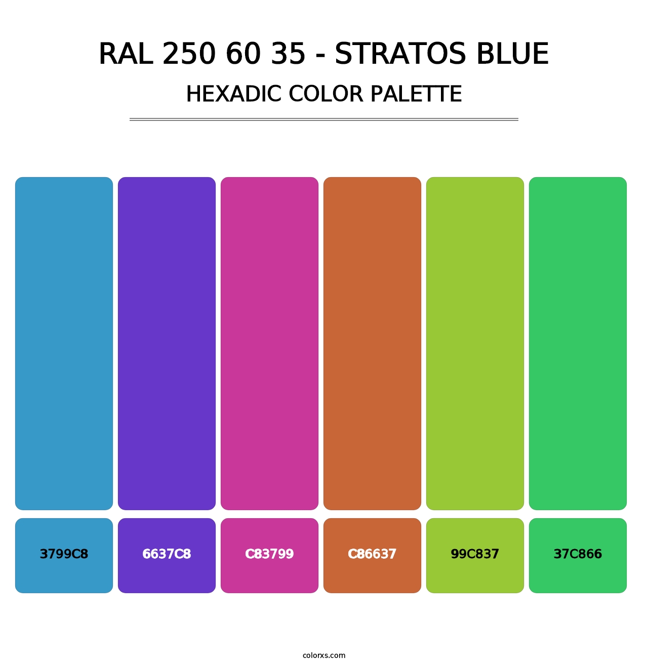 RAL 250 60 35 - Stratos Blue - Hexadic Color Palette
