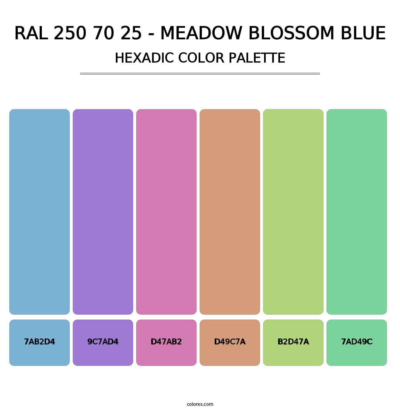 RAL 250 70 25 - Meadow Blossom Blue - Hexadic Color Palette