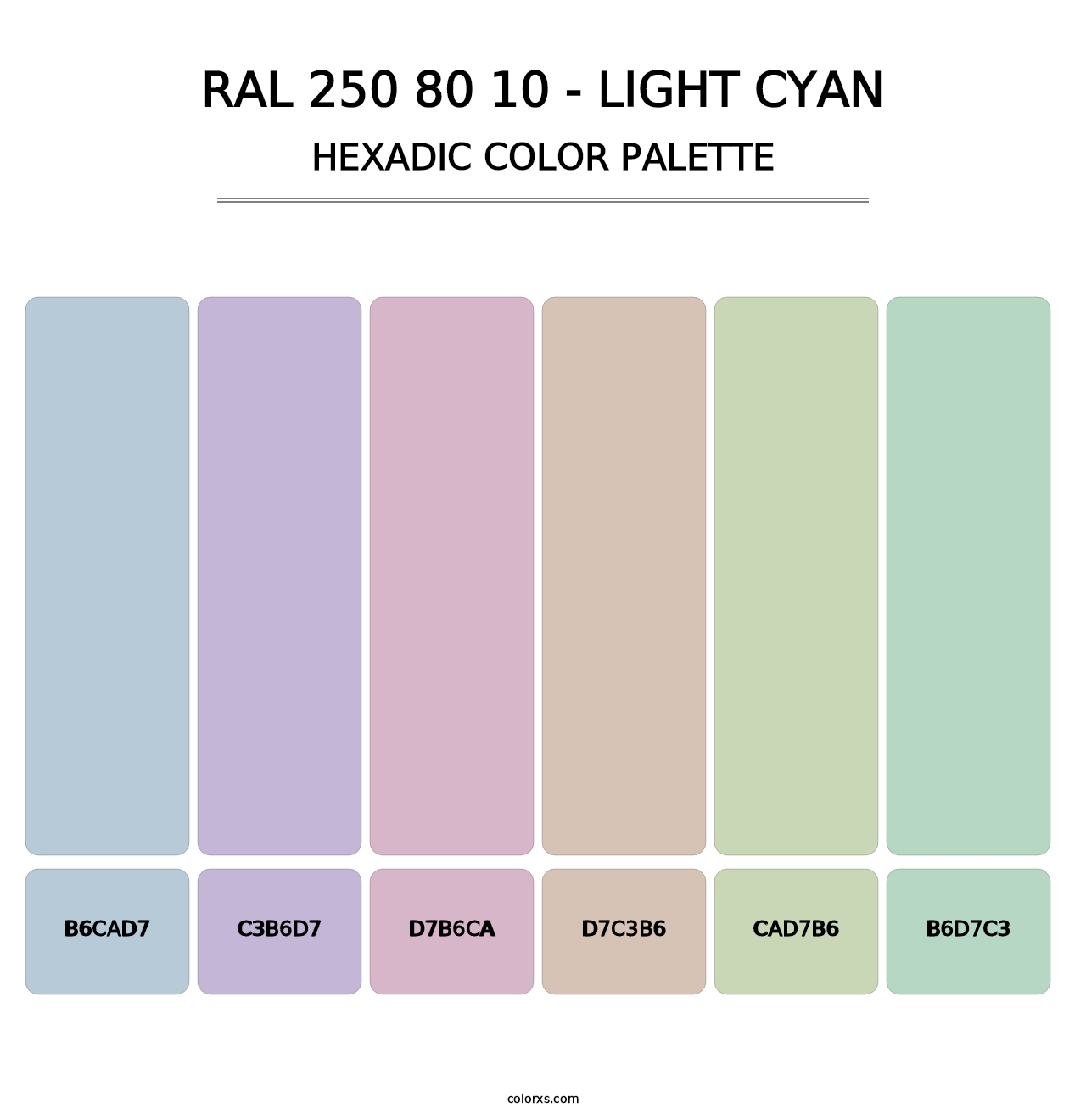 RAL 250 80 10 - Light Cyan - Hexadic Color Palette