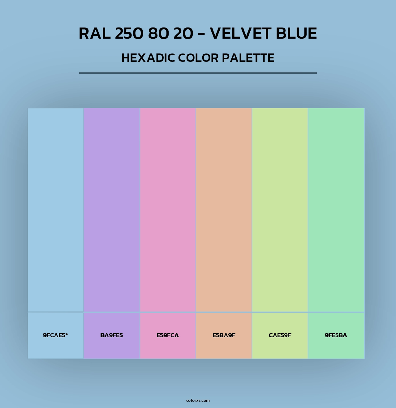 RAL 250 80 20 - Velvet Blue - Hexadic Color Palette