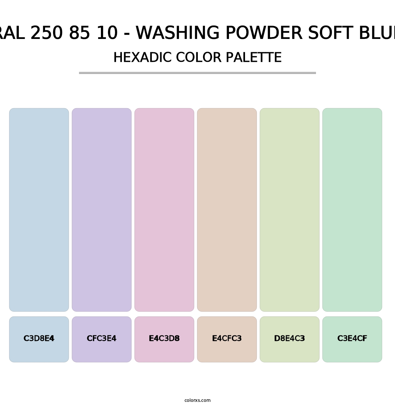 RAL 250 85 10 - Washing Powder Soft Blue - Hexadic Color Palette
