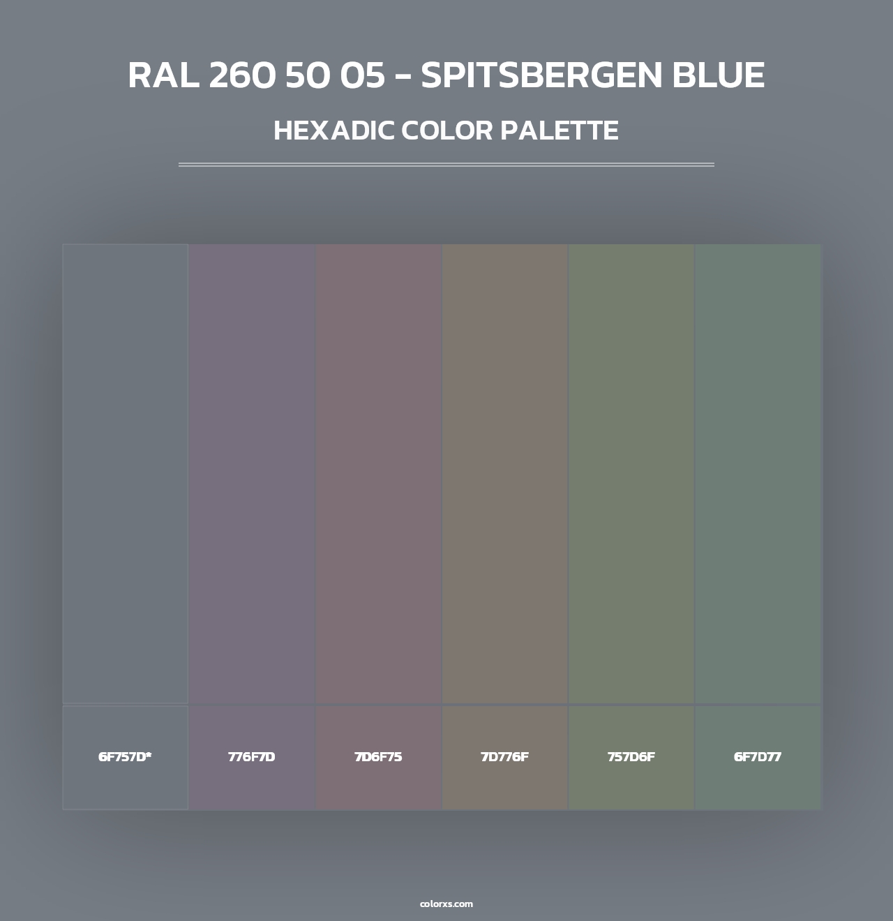 RAL 260 50 05 - Spitsbergen Blue - Hexadic Color Palette