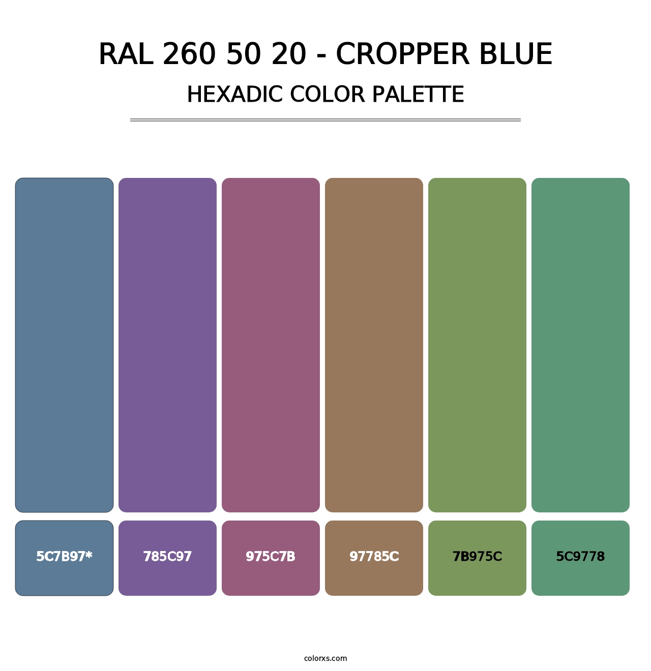 RAL 260 50 20 - Cropper Blue - Hexadic Color Palette