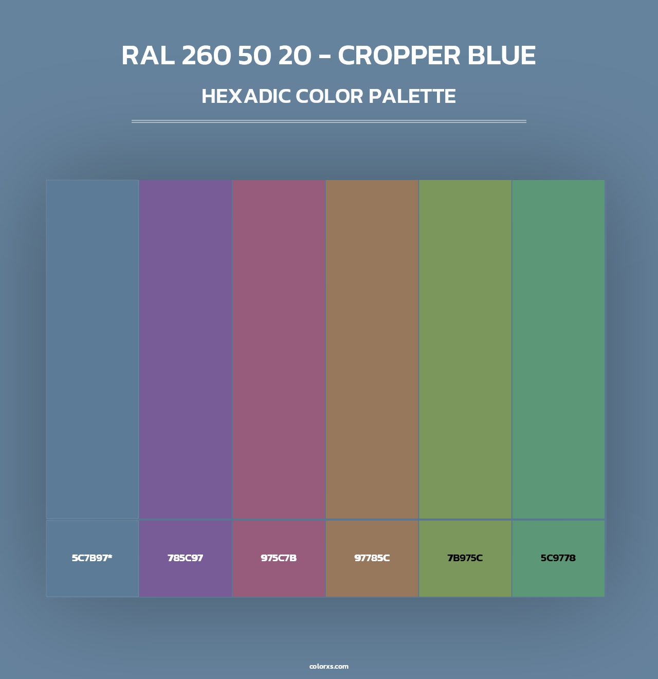 RAL 260 50 20 - Cropper Blue - Hexadic Color Palette