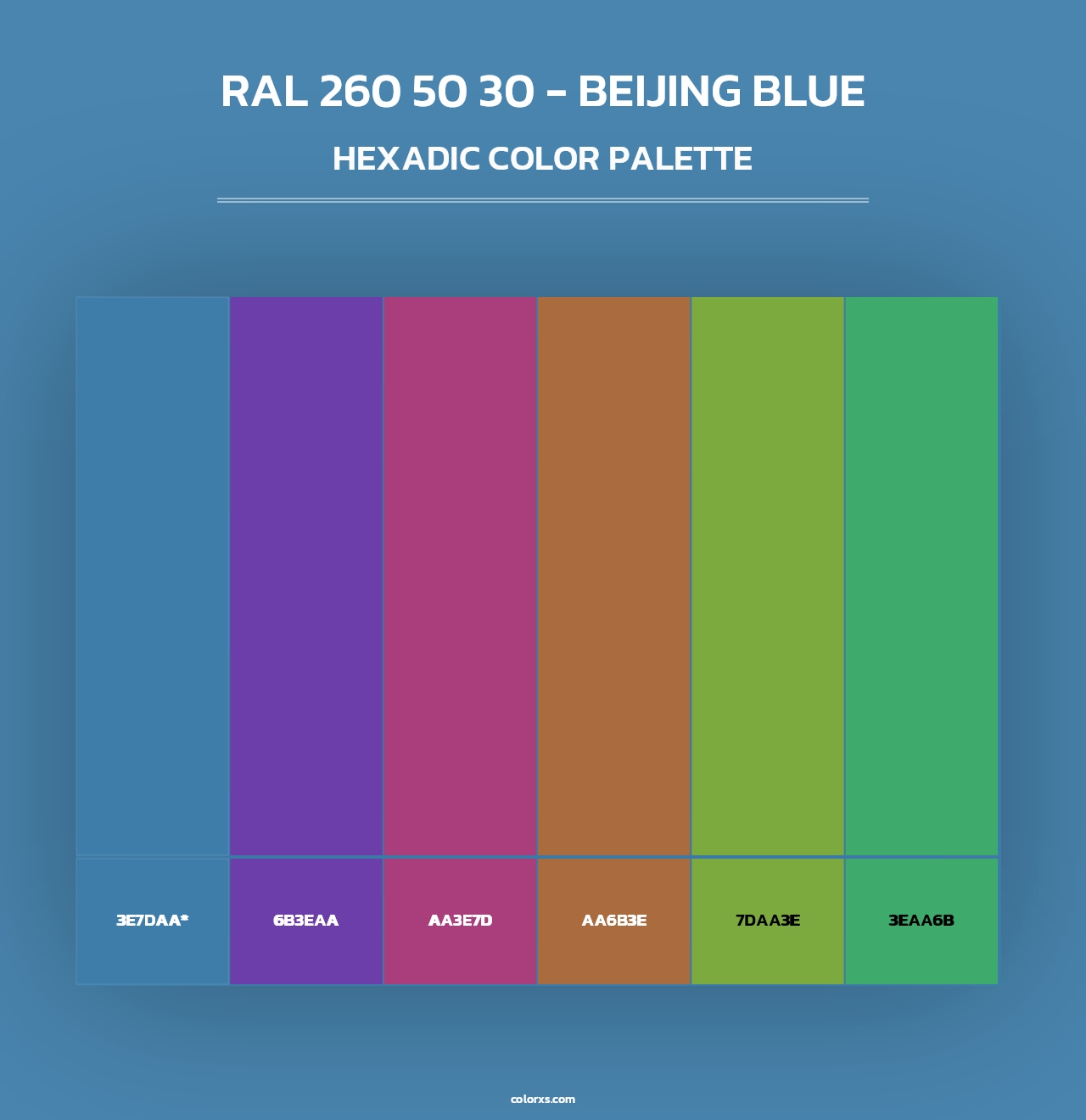 RAL 260 50 30 - Beijing Blue - Hexadic Color Palette