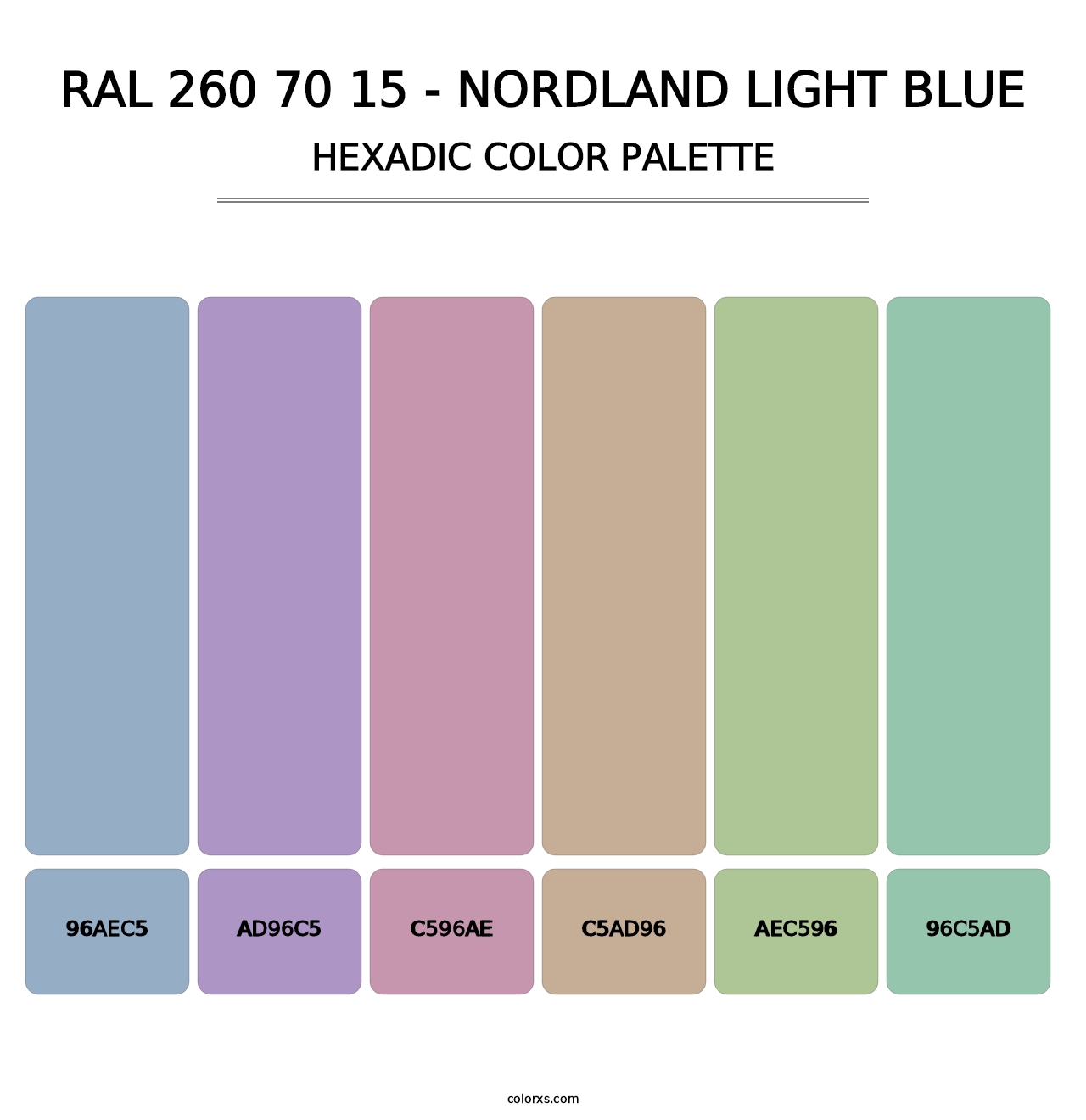 RAL 260 70 15 - Nordland Light Blue - Hexadic Color Palette