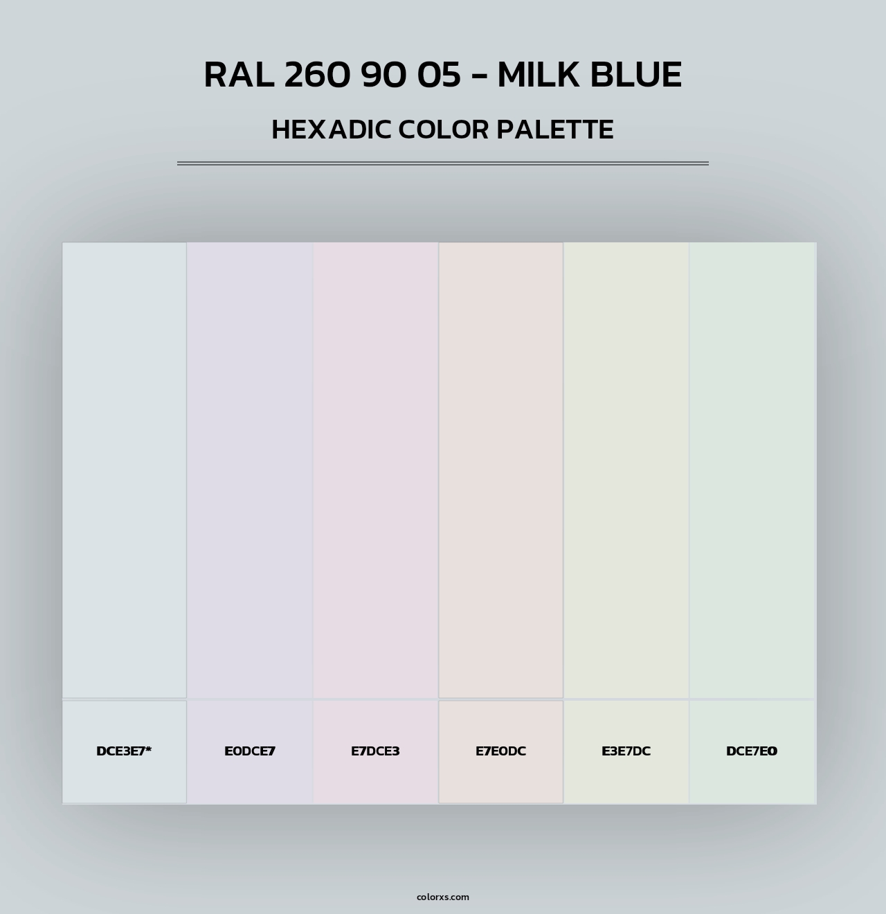 RAL 260 90 05 - Milk Blue - Hexadic Color Palette
