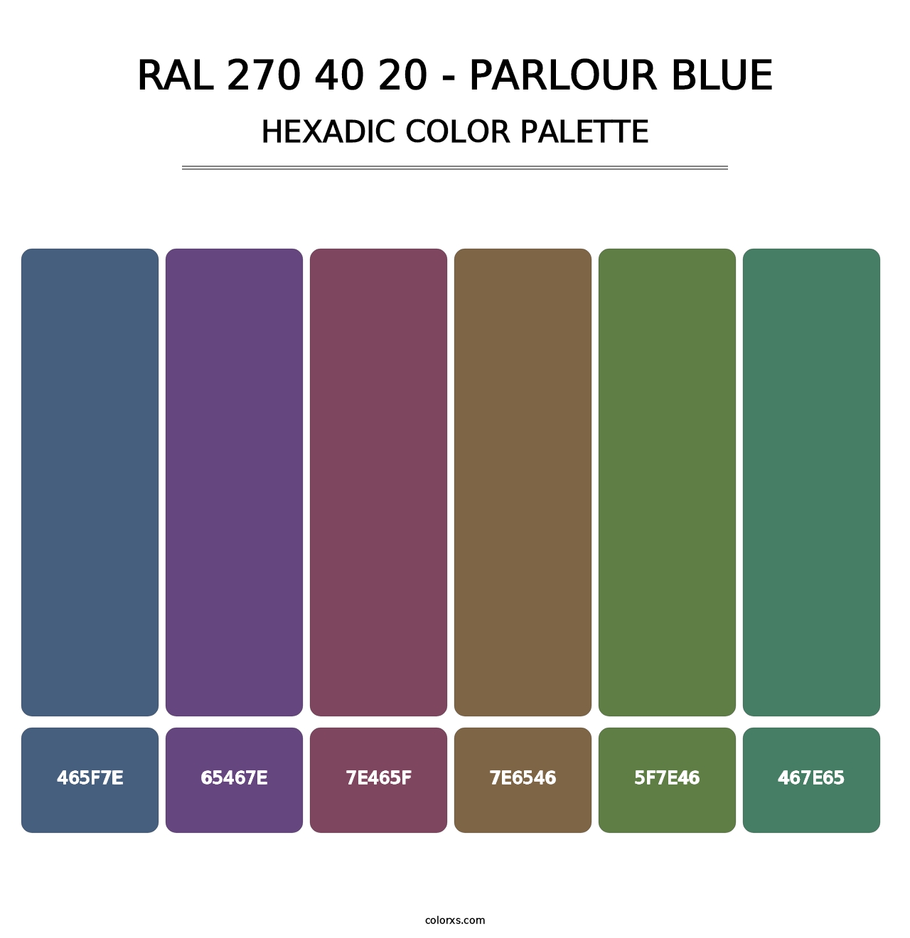 RAL 270 40 20 - Parlour Blue - Hexadic Color Palette