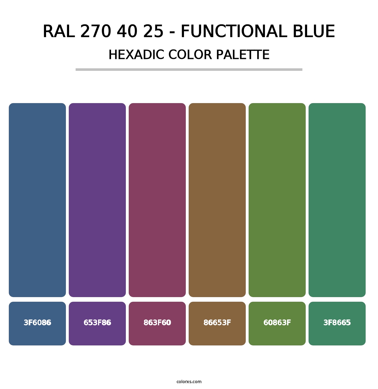 RAL 270 40 25 - Functional Blue - Hexadic Color Palette