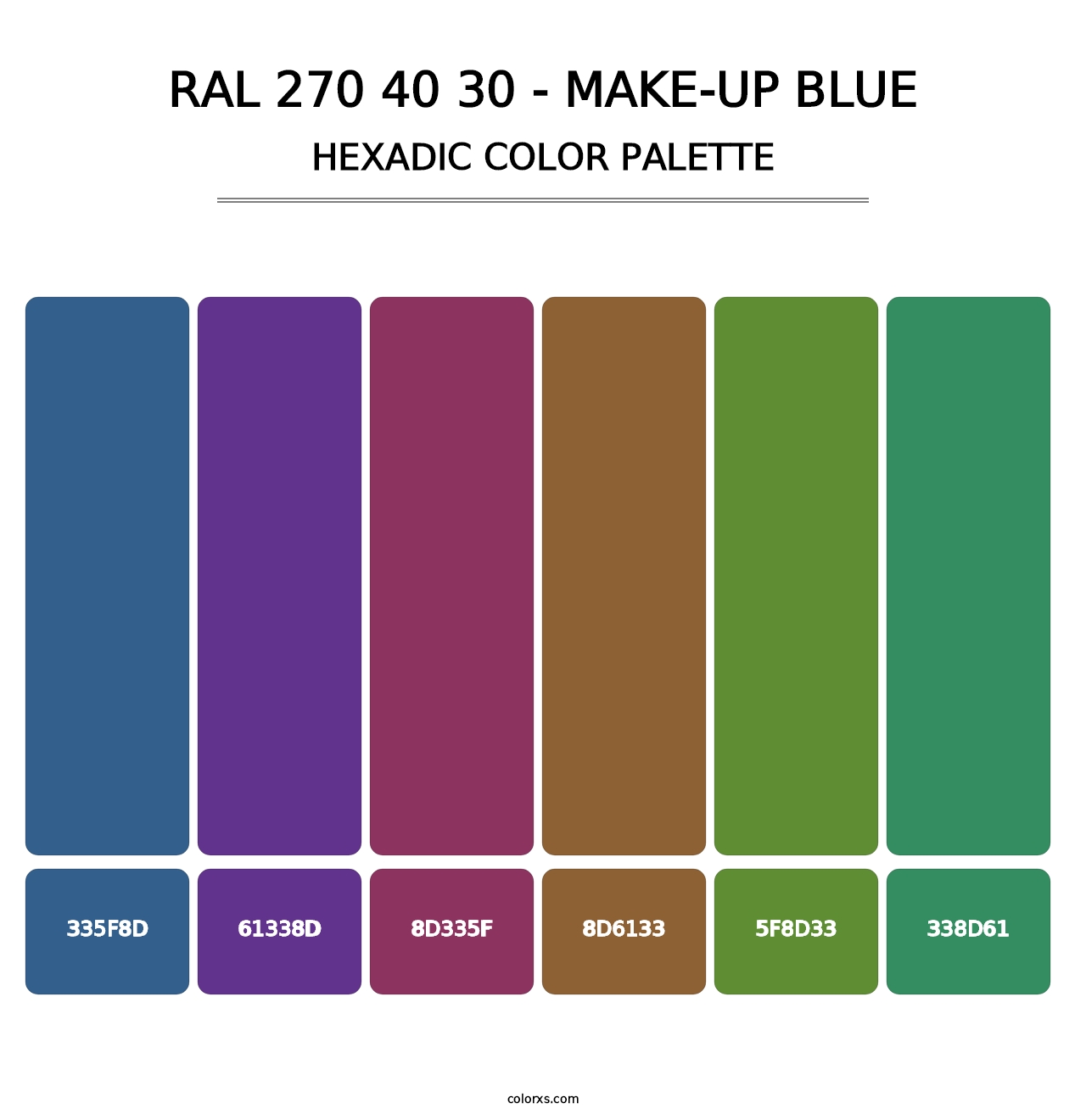 RAL 270 40 30 - Make-Up Blue - Hexadic Color Palette