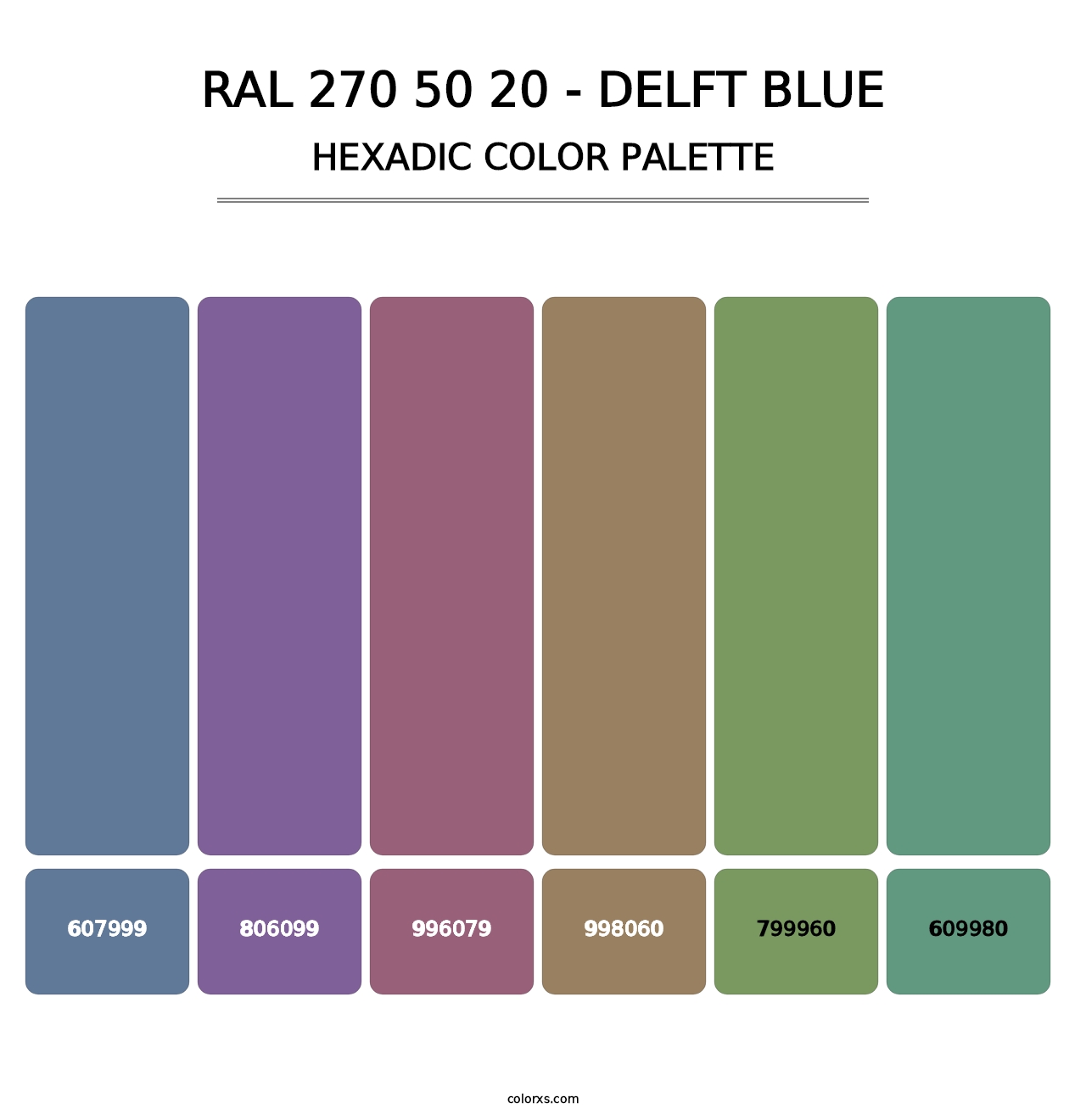 RAL 270 50 20 - Delft Blue - Hexadic Color Palette