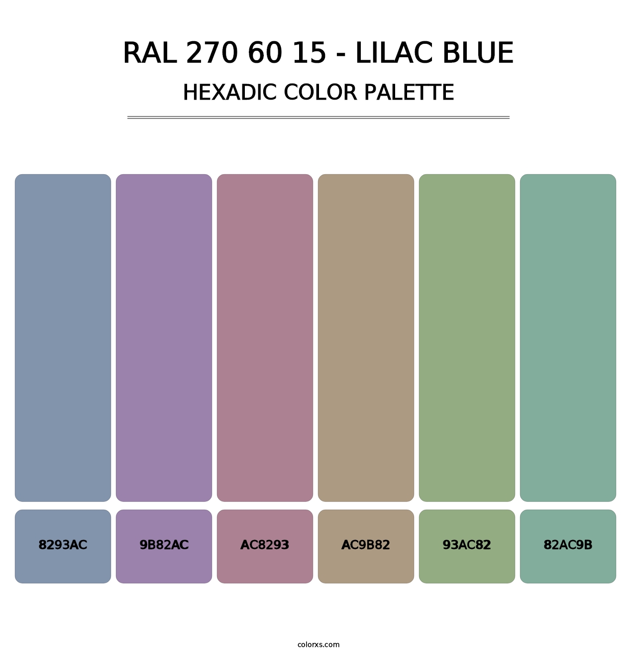 RAL 270 60 15 - Lilac Blue - Hexadic Color Palette