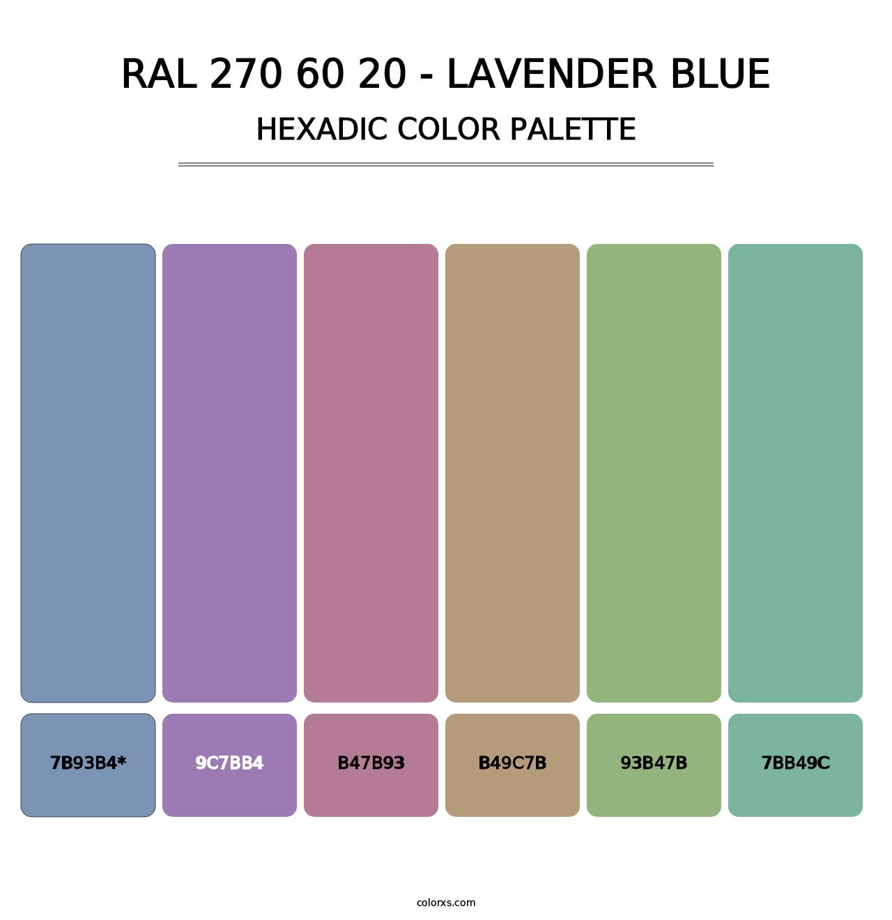 RAL 270 60 20 - Lavender Blue - Hexadic Color Palette