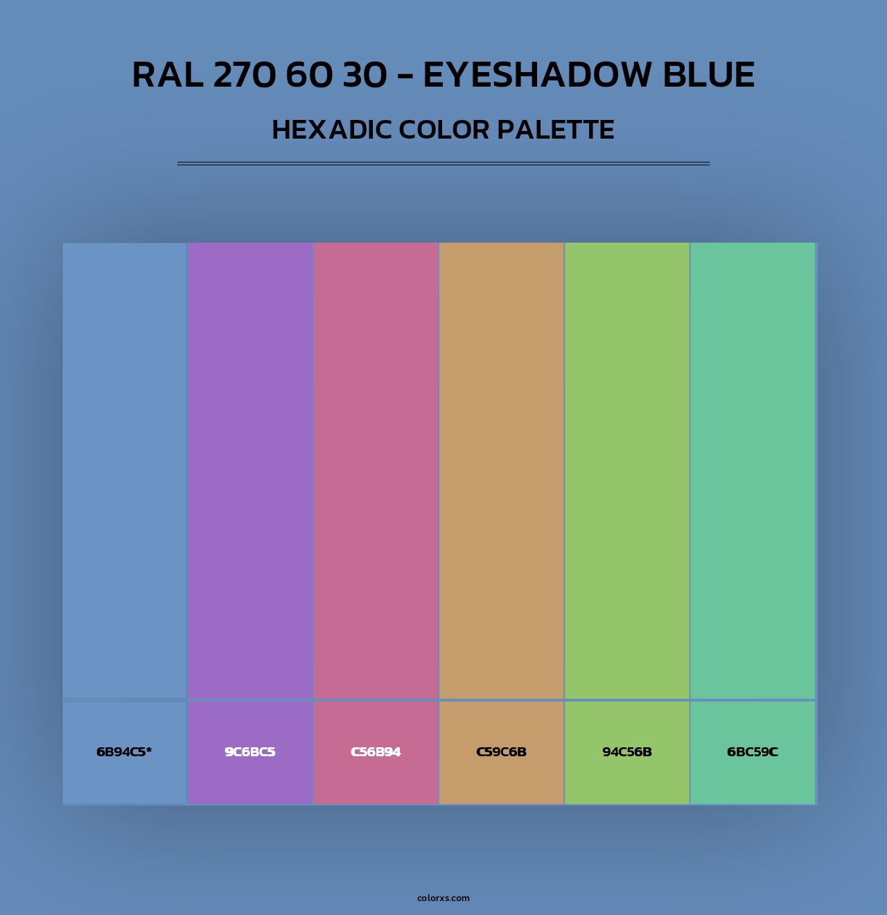 RAL 270 60 30 - Eyeshadow Blue - Hexadic Color Palette