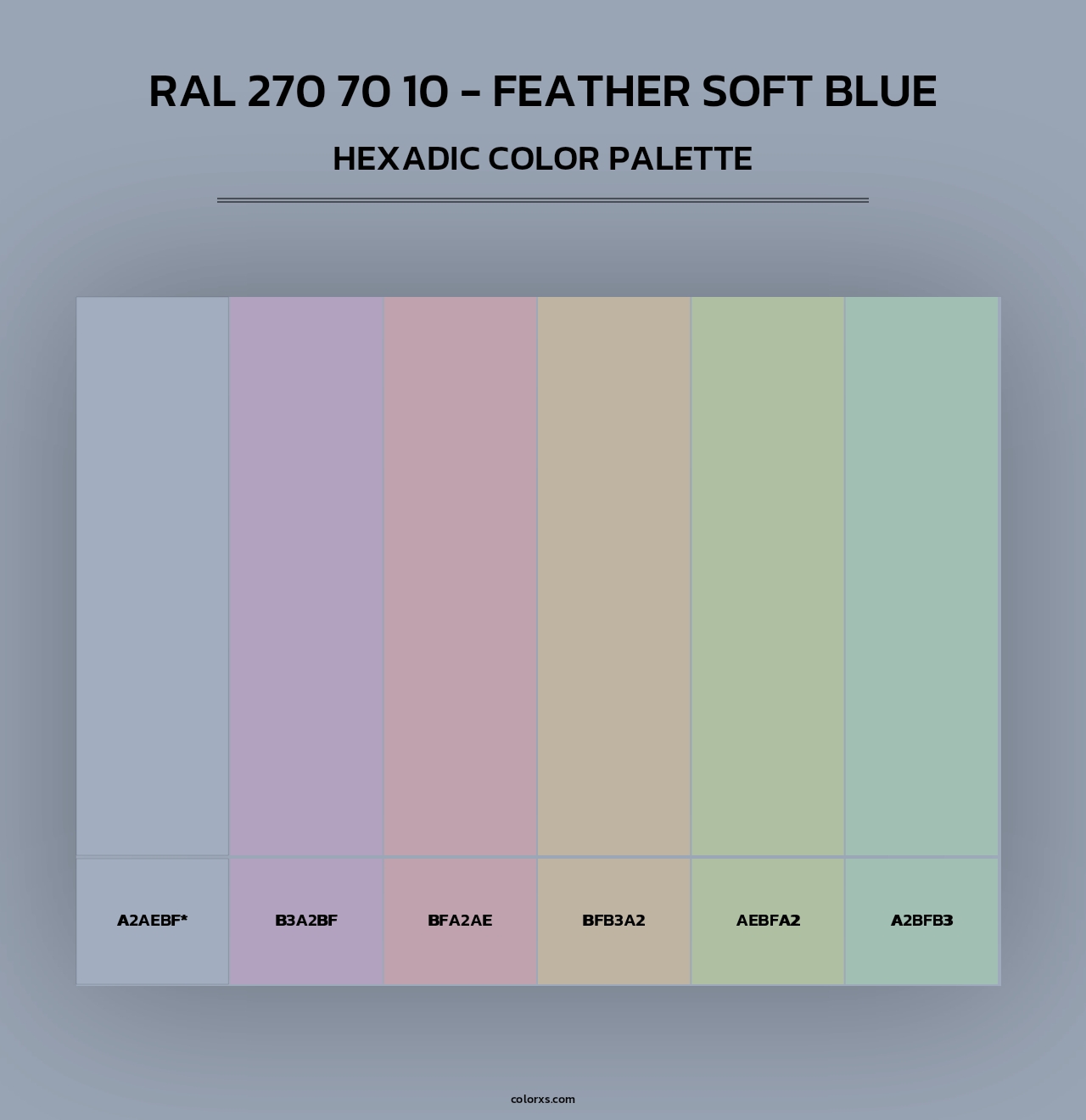 RAL 270 70 10 - Feather Soft Blue - Hexadic Color Palette