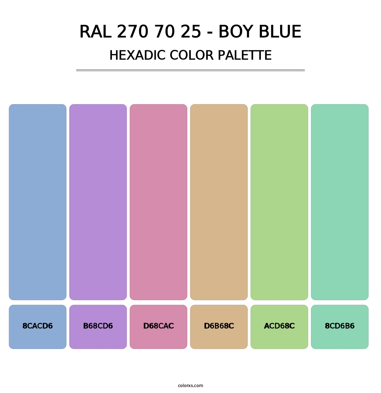 RAL 270 70 25 - Boy Blue - Hexadic Color Palette
