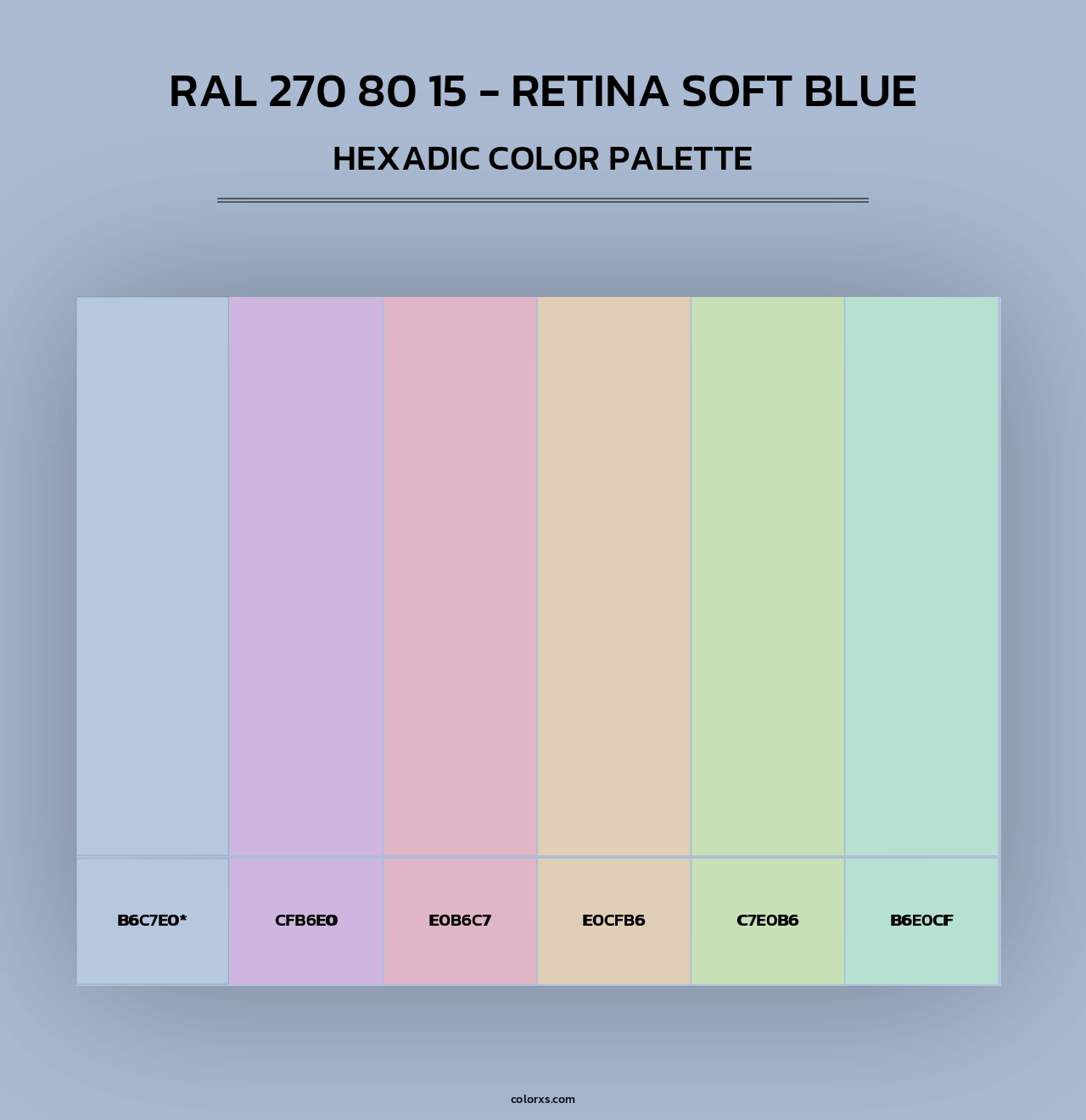 RAL 270 80 15 - Retina Soft Blue - Hexadic Color Palette