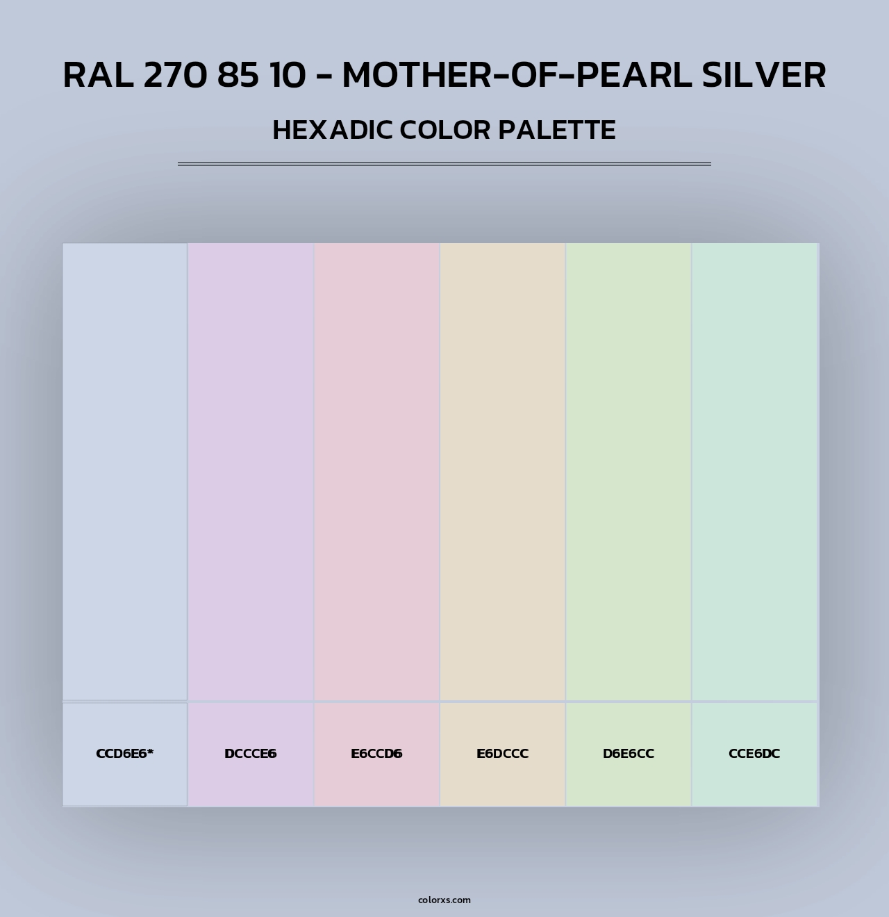 RAL 270 85 10 - Mother-Of-Pearl Silver - Hexadic Color Palette