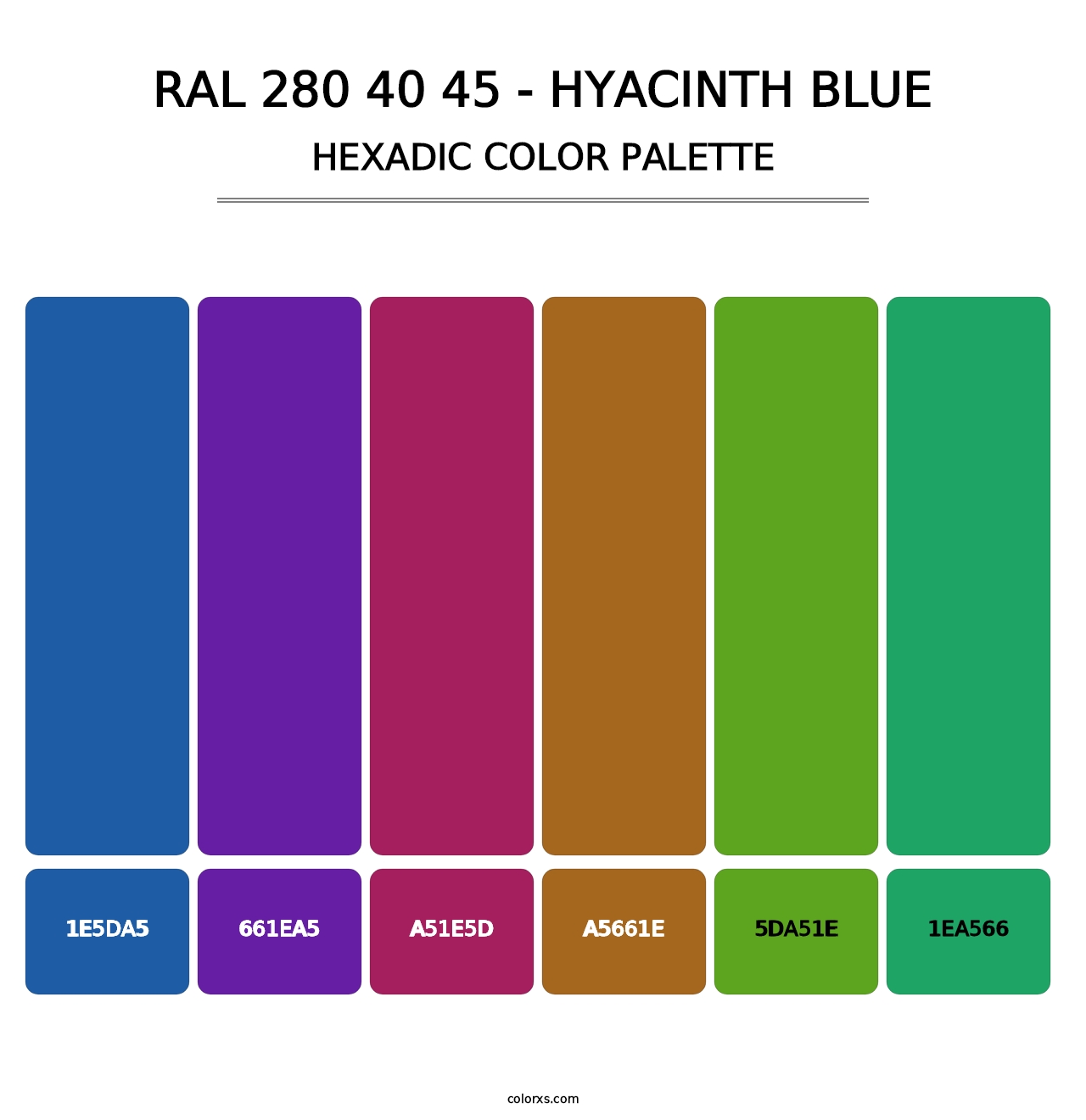 RAL 280 40 45 - Hyacinth Blue - Hexadic Color Palette