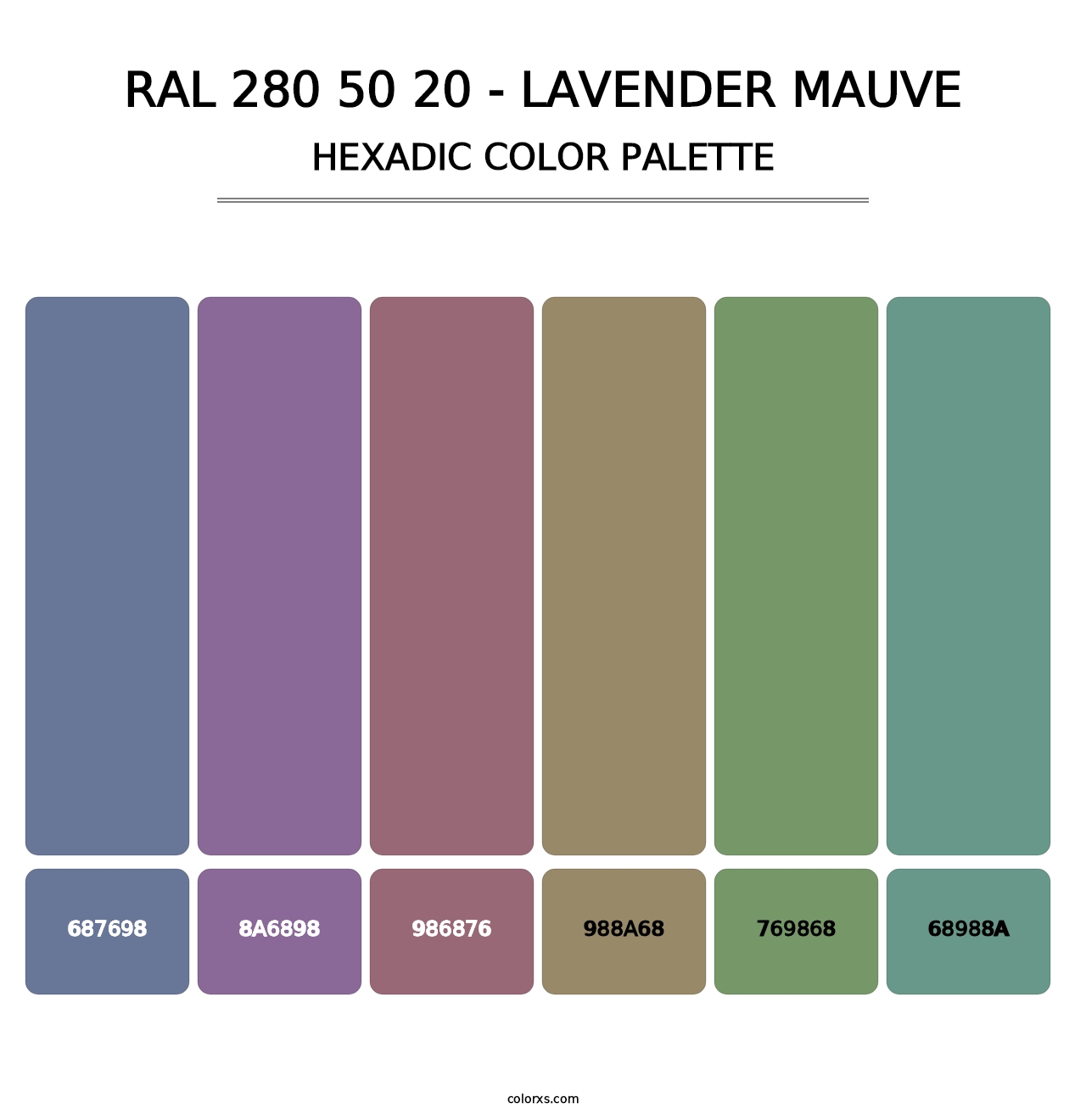 RAL 280 50 20 - Lavender Mauve - Hexadic Color Palette