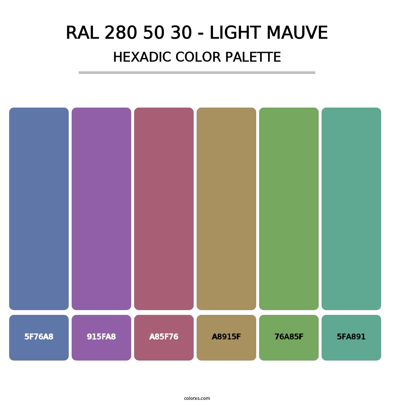 RAL 280 50 30 - Light Mauve - Hexadic Color Palette