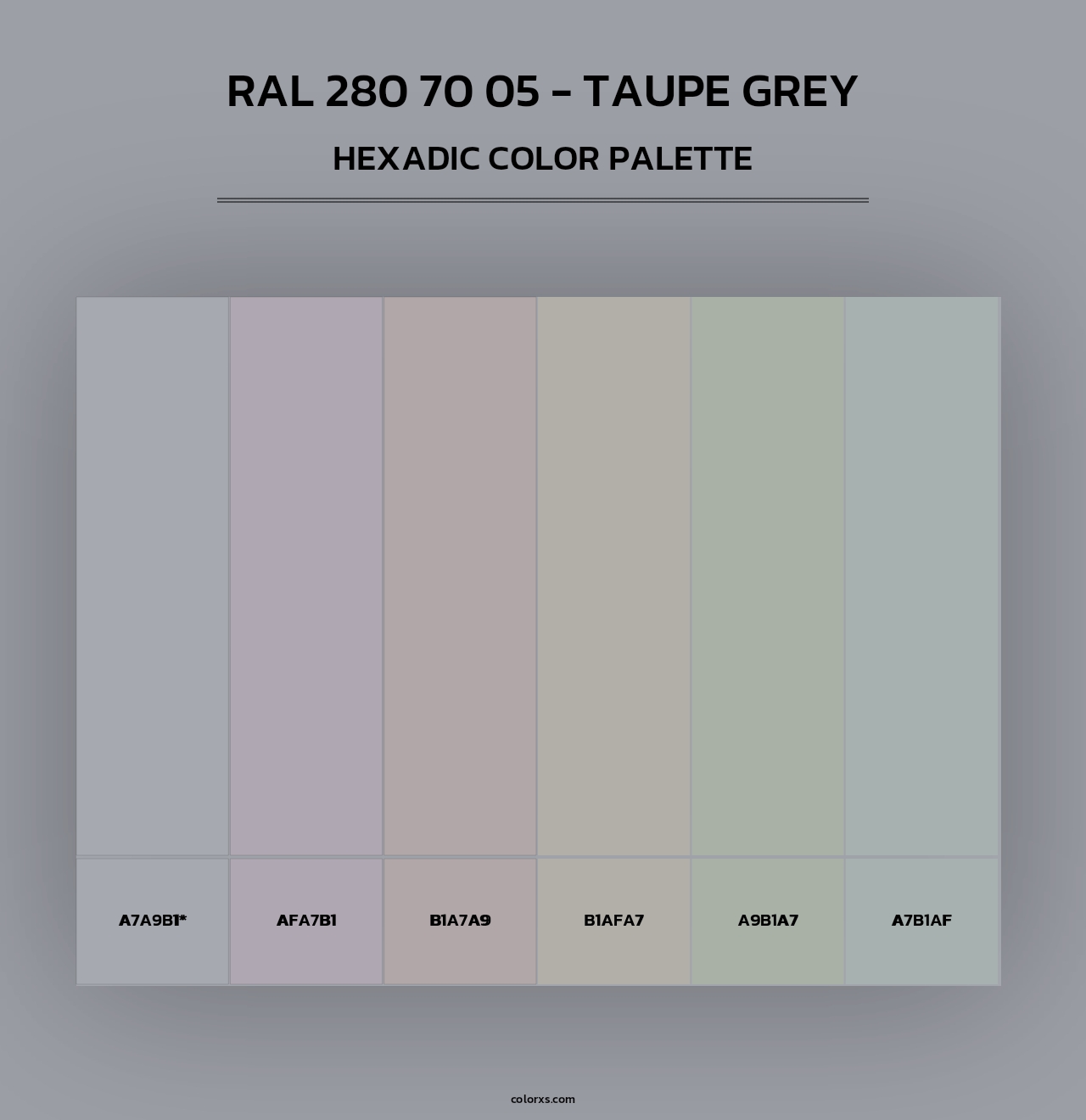 RAL 280 70 05 - Taupe Grey - Hexadic Color Palette
