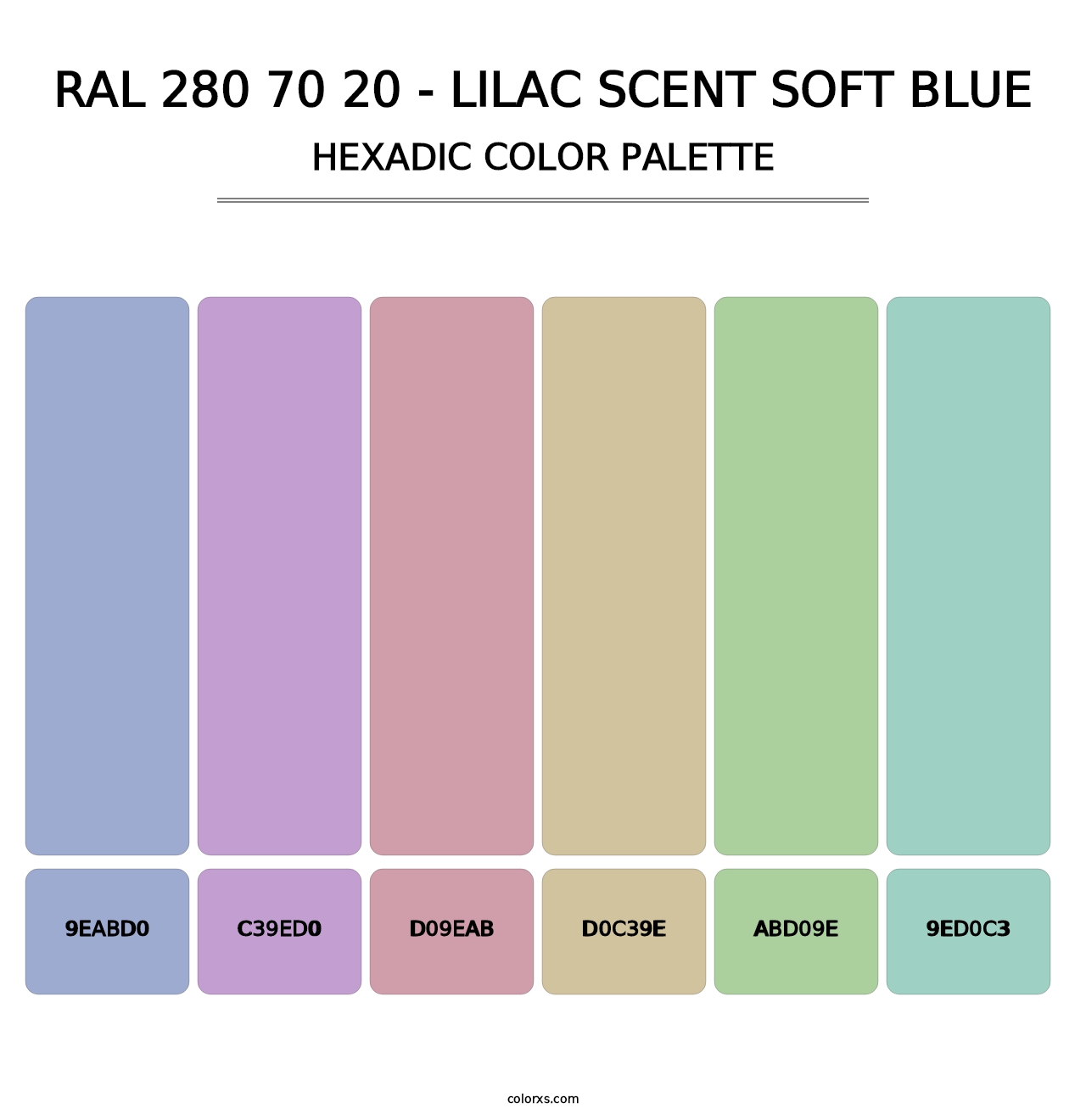 RAL 280 70 20 - Lilac Scent Soft Blue - Hexadic Color Palette