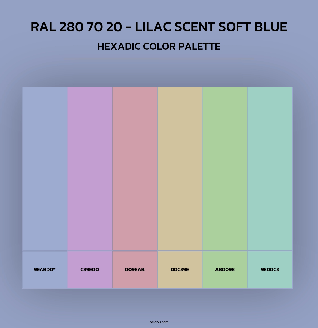 RAL 280 70 20 - Lilac Scent Soft Blue - Hexadic Color Palette