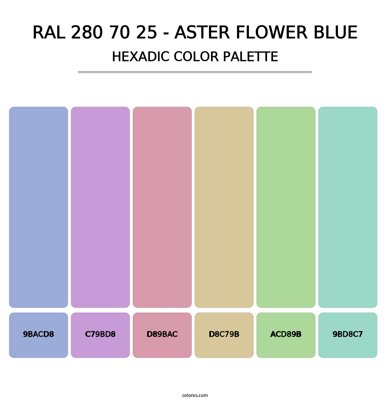 RAL 280 70 25 - Aster Flower Blue - Hexadic Color Palette