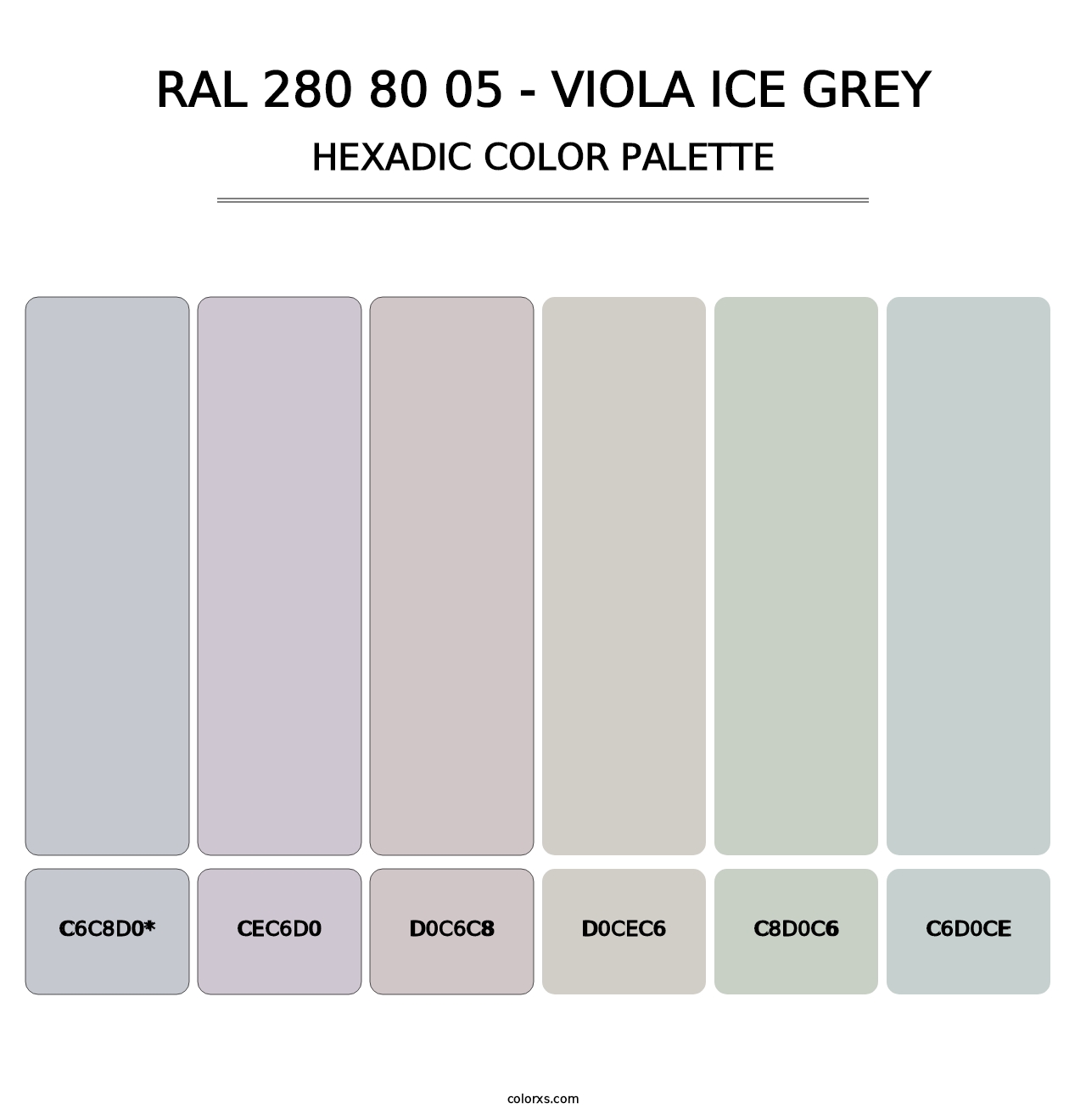 RAL 280 80 05 - Viola Ice Grey - Hexadic Color Palette