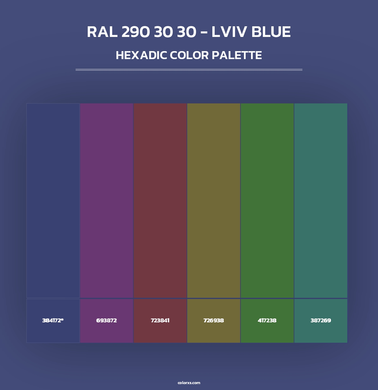 RAL 290 30 30 - Lviv Blue - Hexadic Color Palette